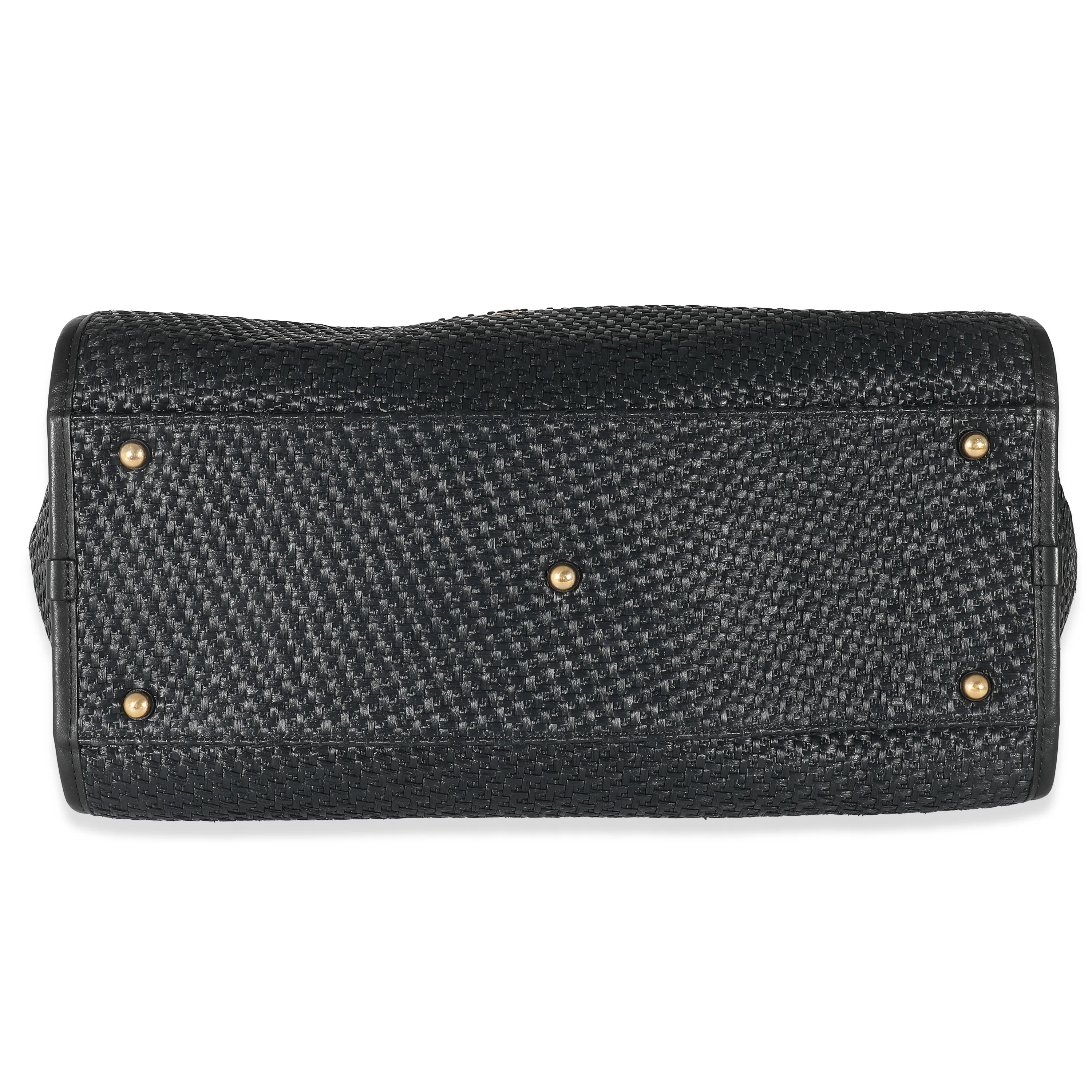Chanel Black Straw Raffia Medium Deauville Tote - Image 6
