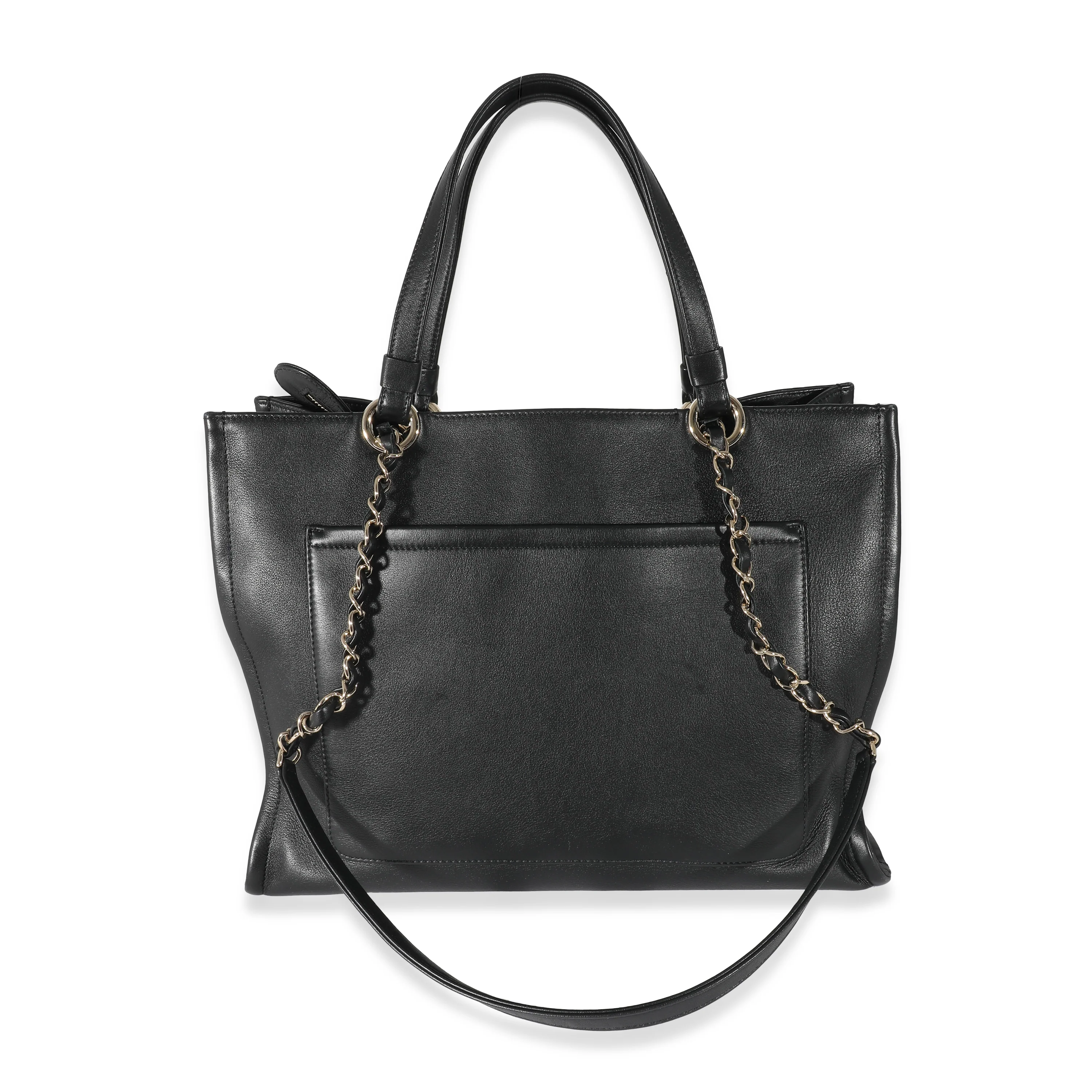 Chanel Black Calfskin CC Zipped Shopping Tote - Image 3
