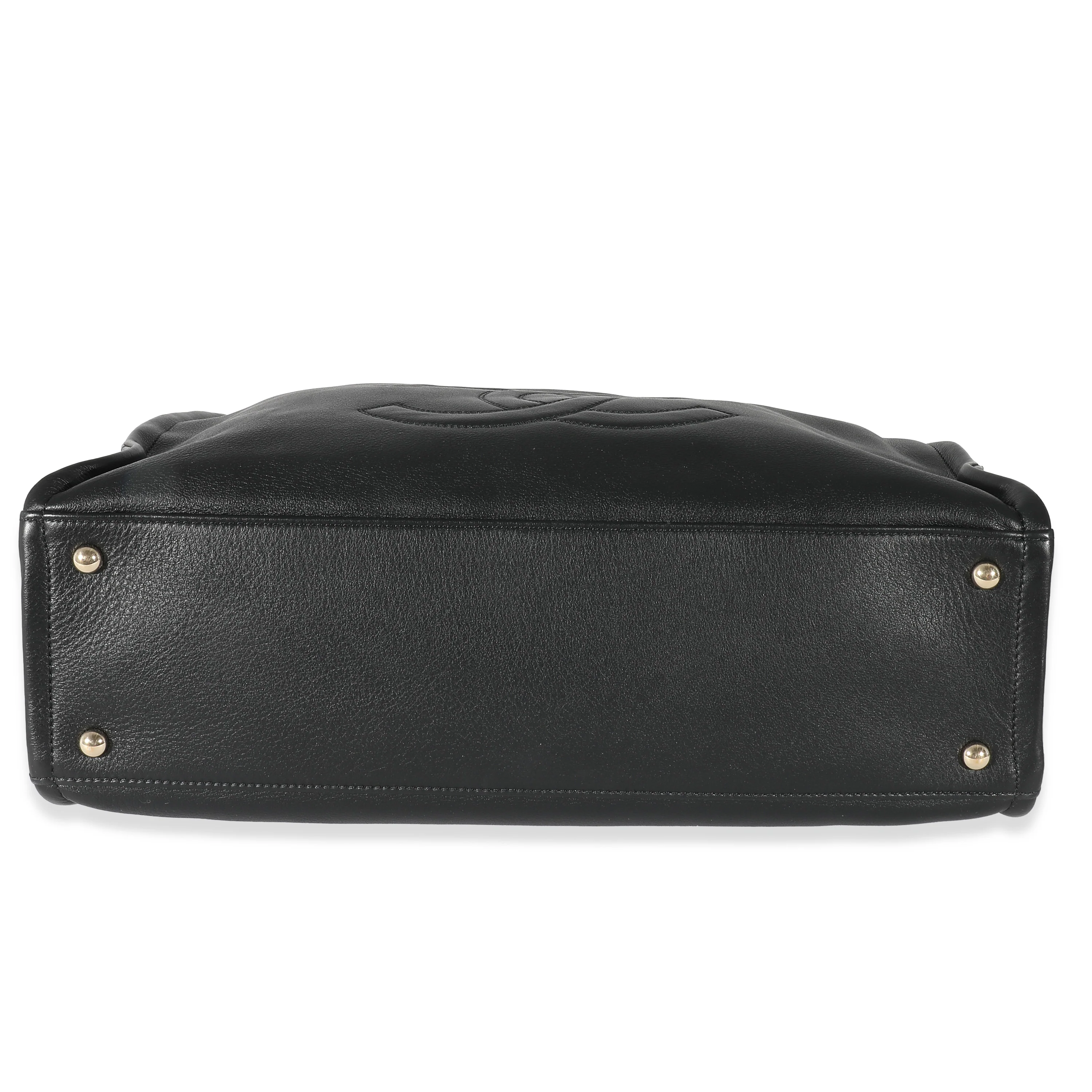 Chanel Black Calfskin CC Zipped Shopping Tote - Image 5