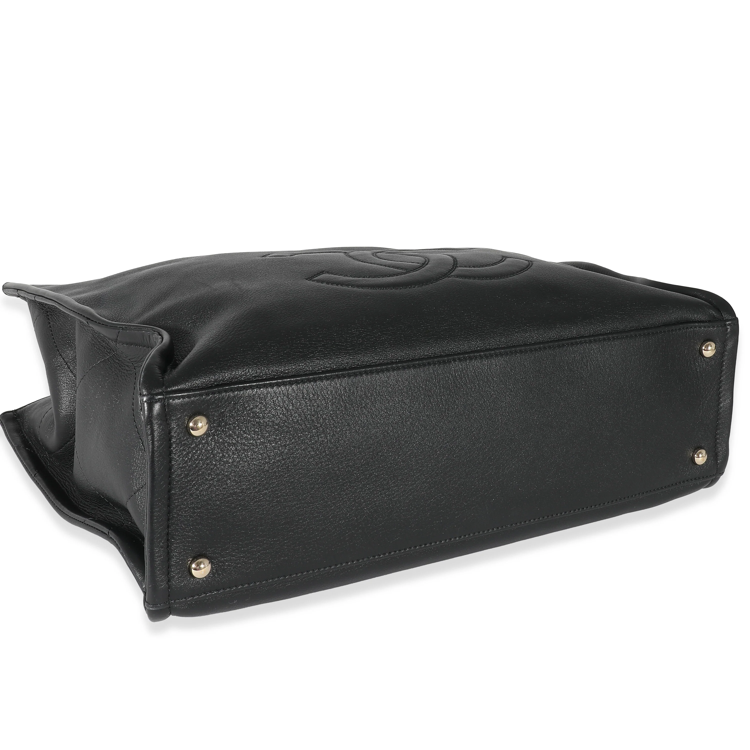 Chanel Black Calfskin CC Zipped Shopping Tote - Image 6