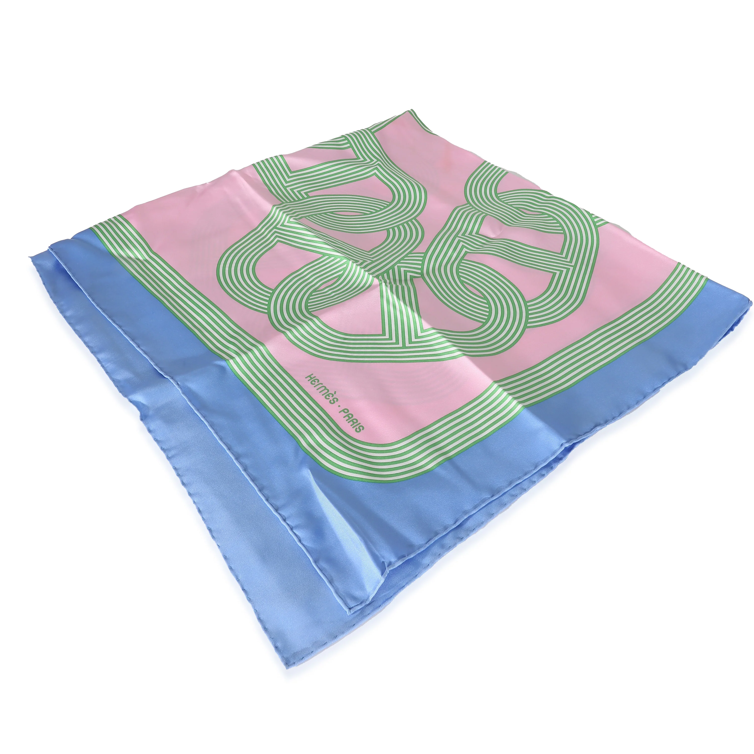 Pink Blue Silk Circuit 24 Faubourg Scarf 90 - Image 4