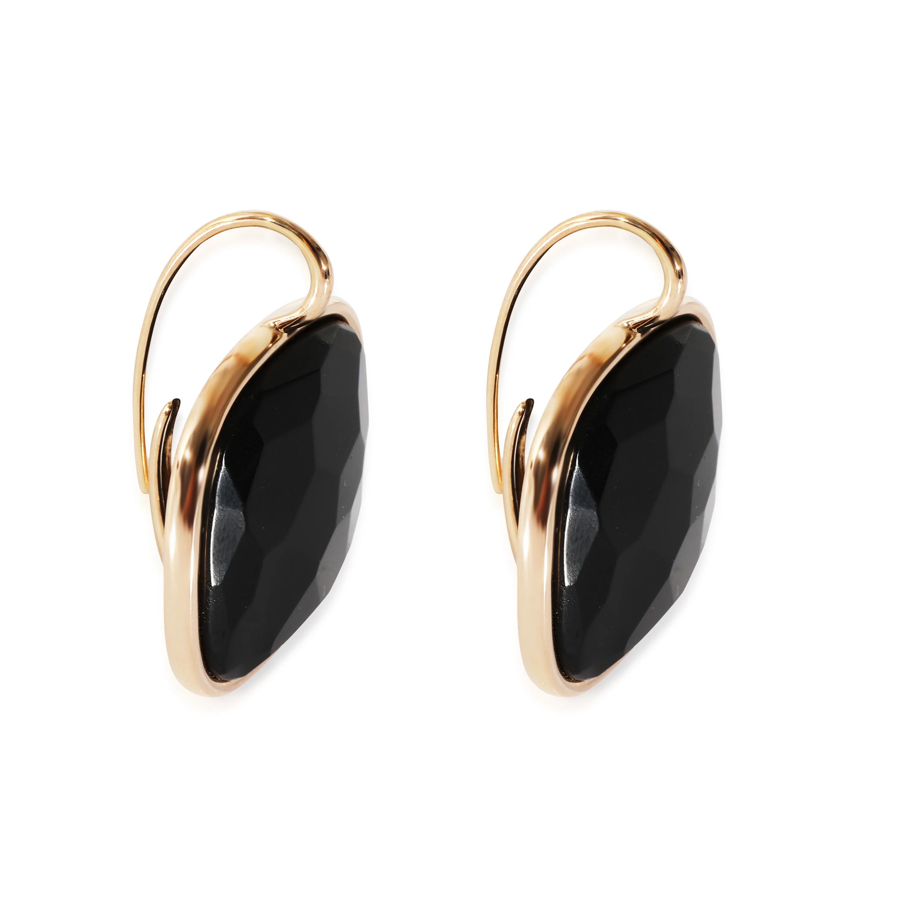 Pomellato Victoria Faceted Black Jet Drop Earrings in 18K Yellow Gold - Image 2