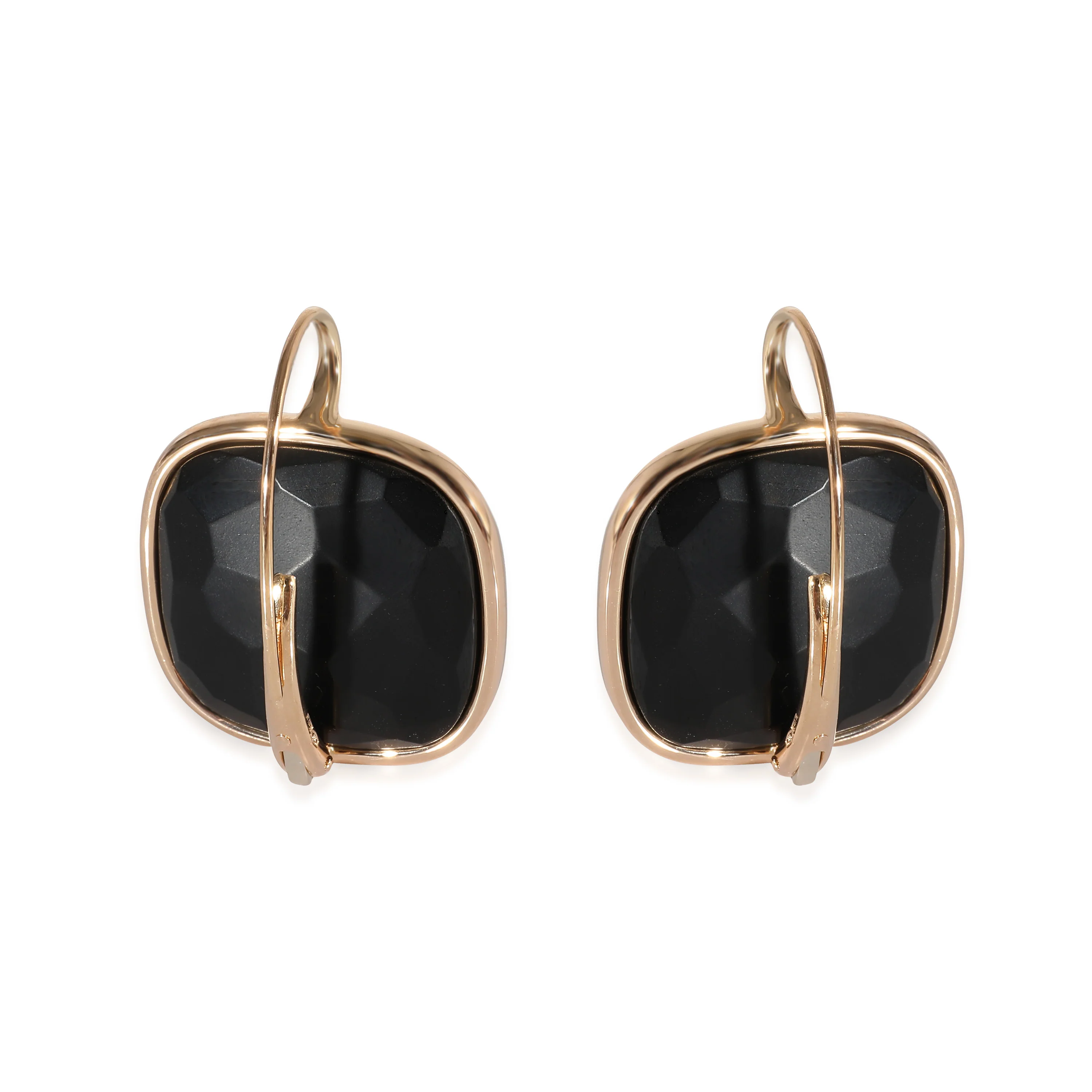 Pomellato Victoria Faceted Black Jet Drop Earrings in 18K Yellow Gold - Image 3