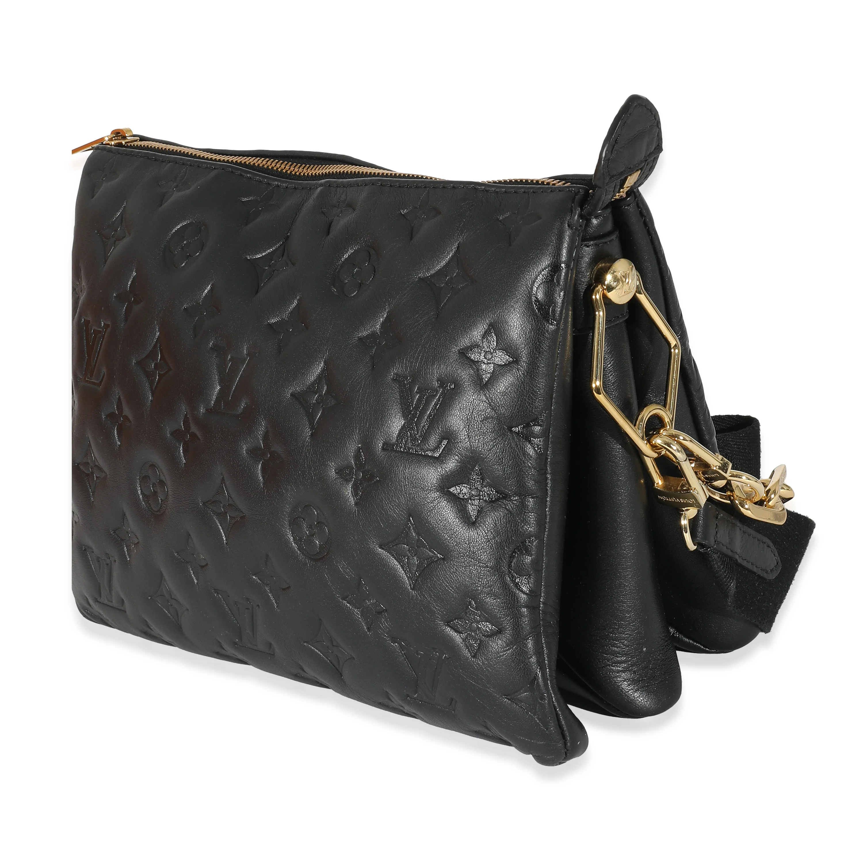 Louis Vuitton Black Monogram Embossed Puffy Lambskin Coussin PM - Image 2