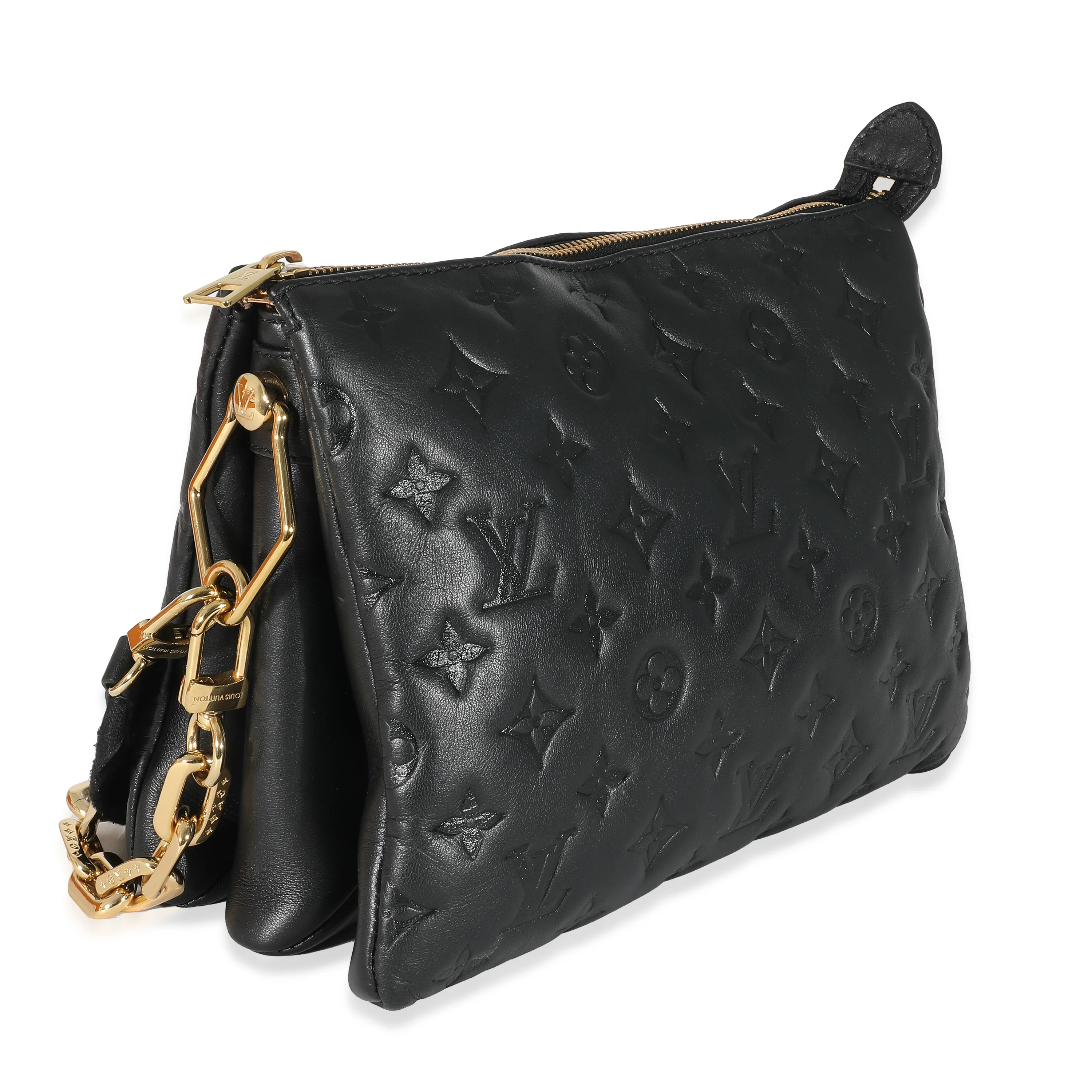 Louis Vuitton Black Monogram Embossed Puffy Lambskin Coussin PM - Image 3