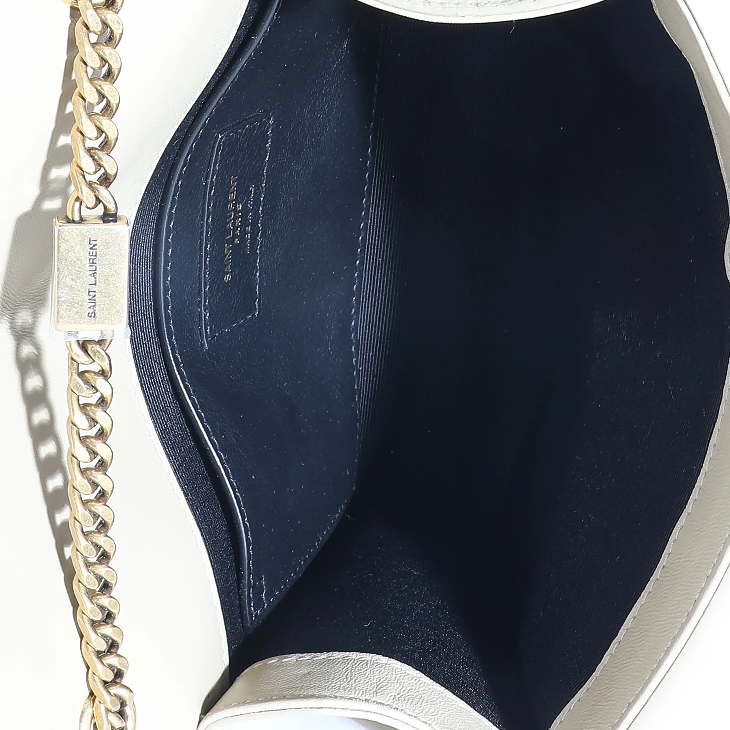 Beige Suede Croc Embossed Small Kate Chain Bag - Image 9