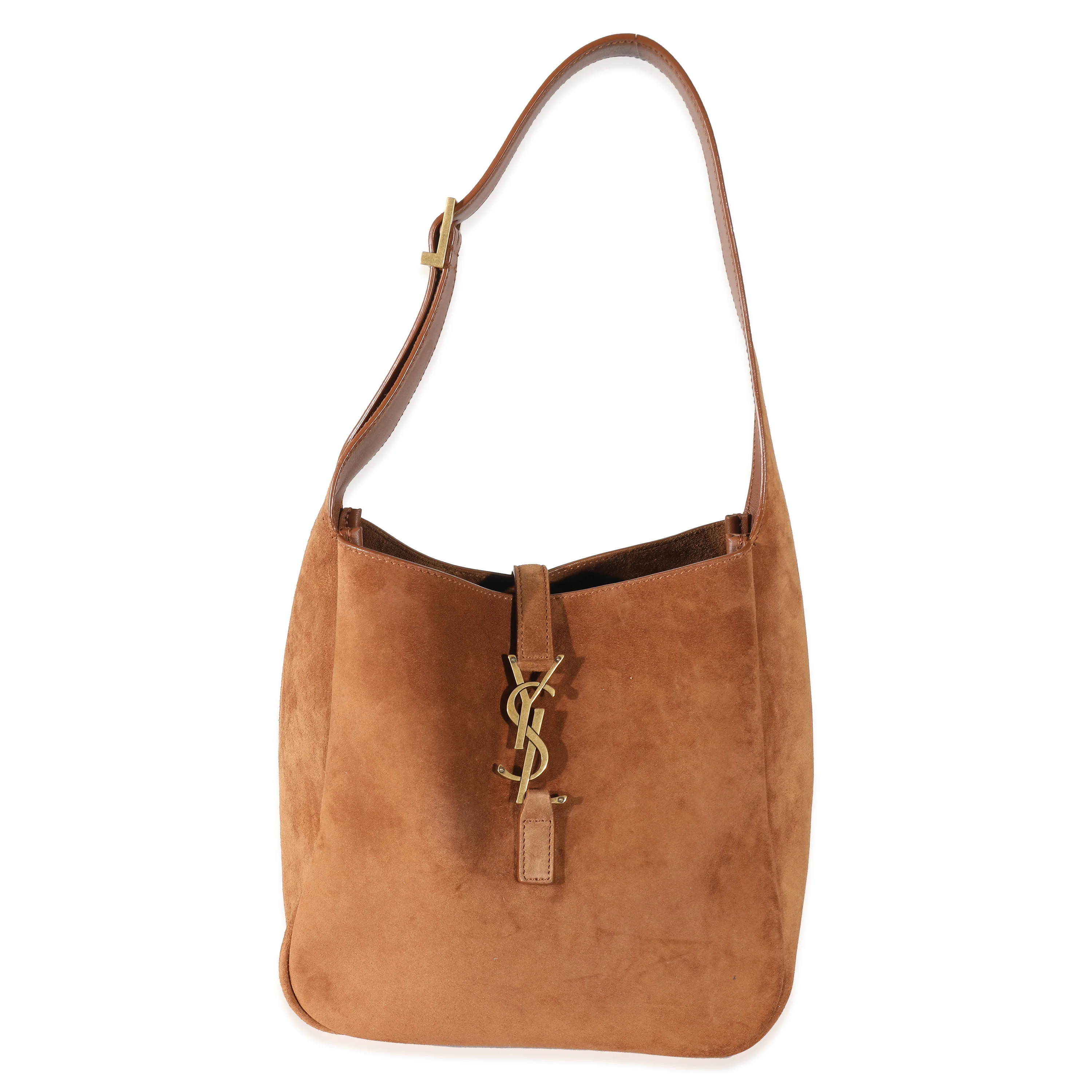 Saint Laurent Brown Camel Suede Supple Small Le 5 à 7 Hobo - Image 2