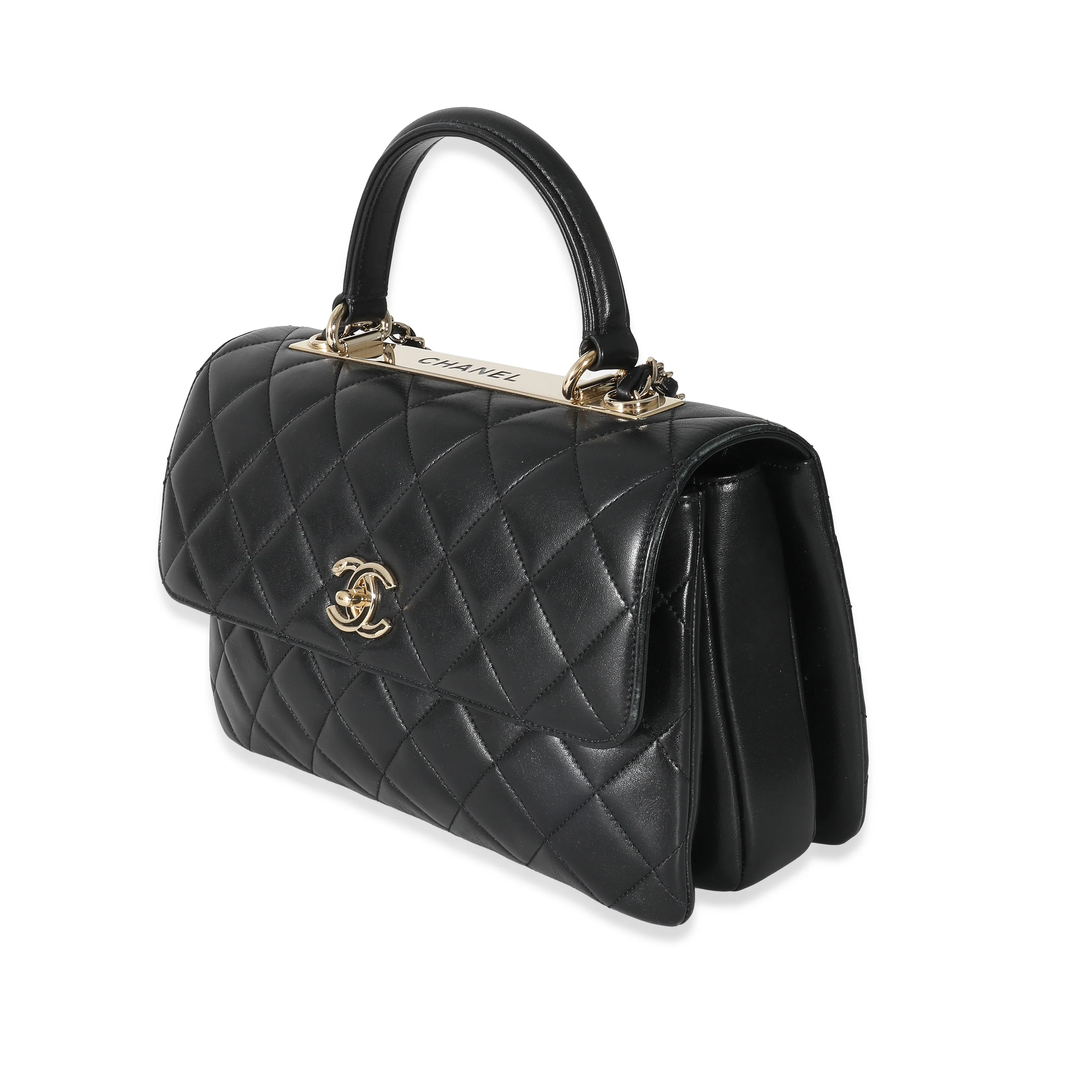 Chanel Black Quilted Lambskin Medium Trendy CC Flap Top Handle - Image 2