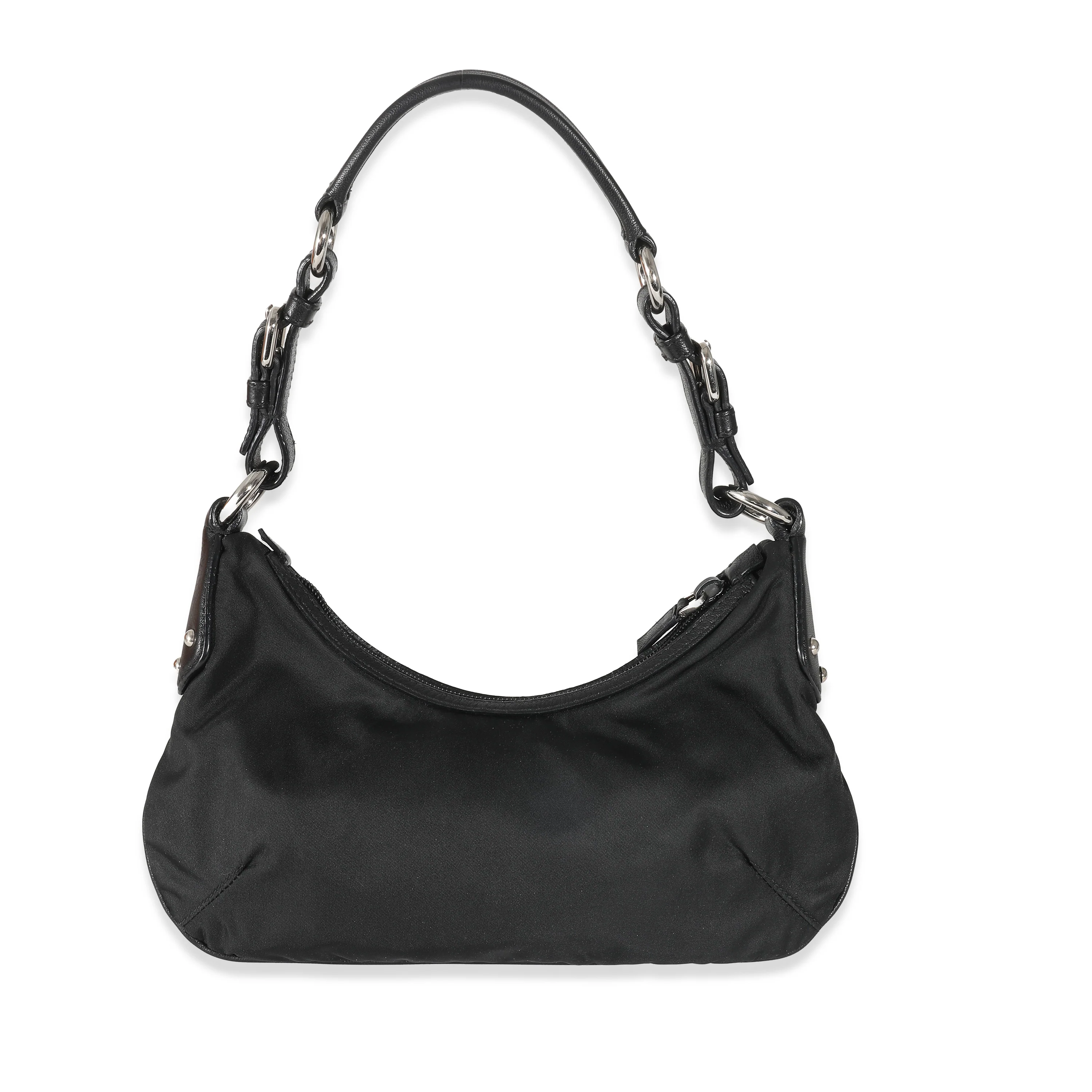 Prada Black Nylon Beaded Logo Pochette - Image 5