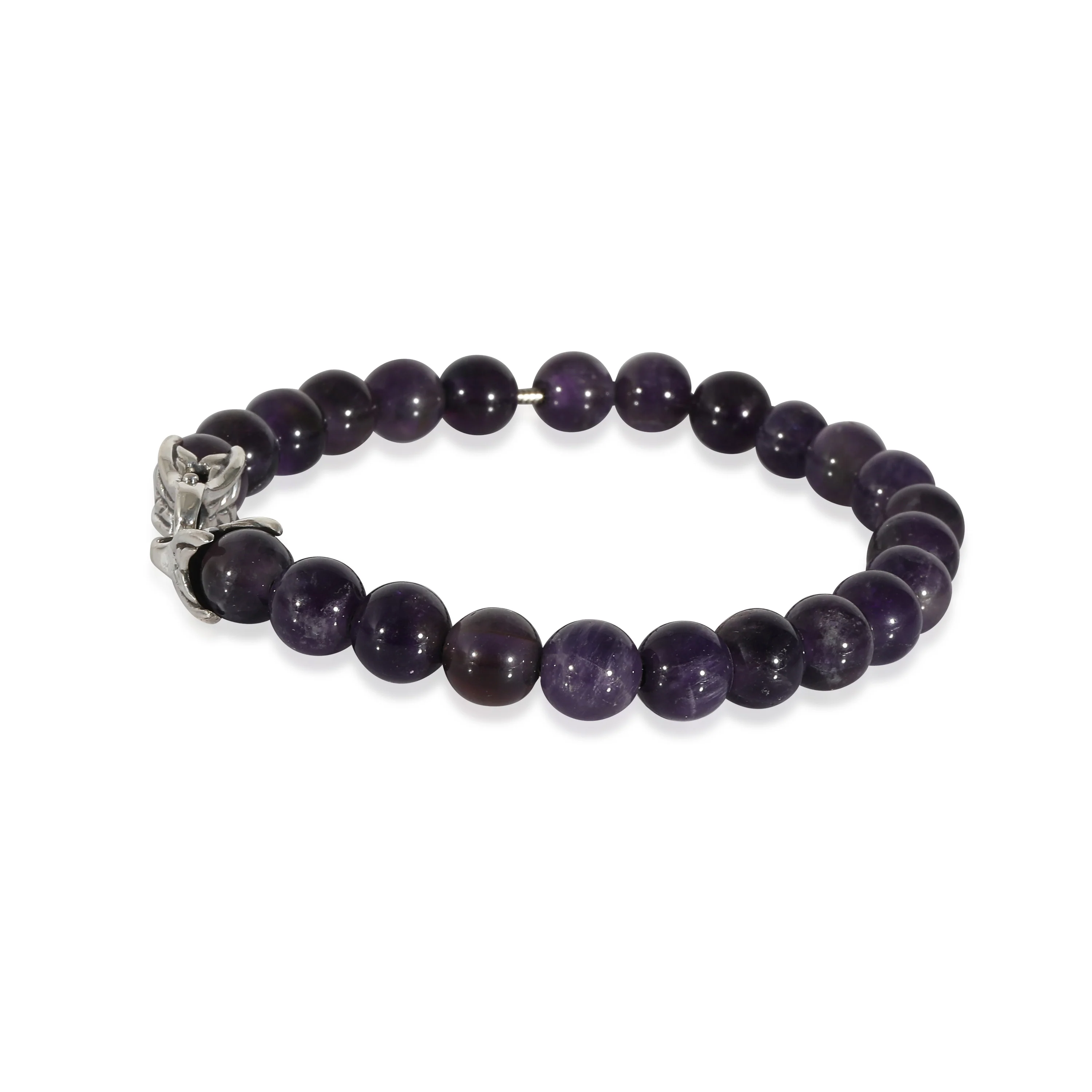 David Yurman 8mm Spiritual Beads With Amethyst Bracelet in Sterling Silver - Image 2