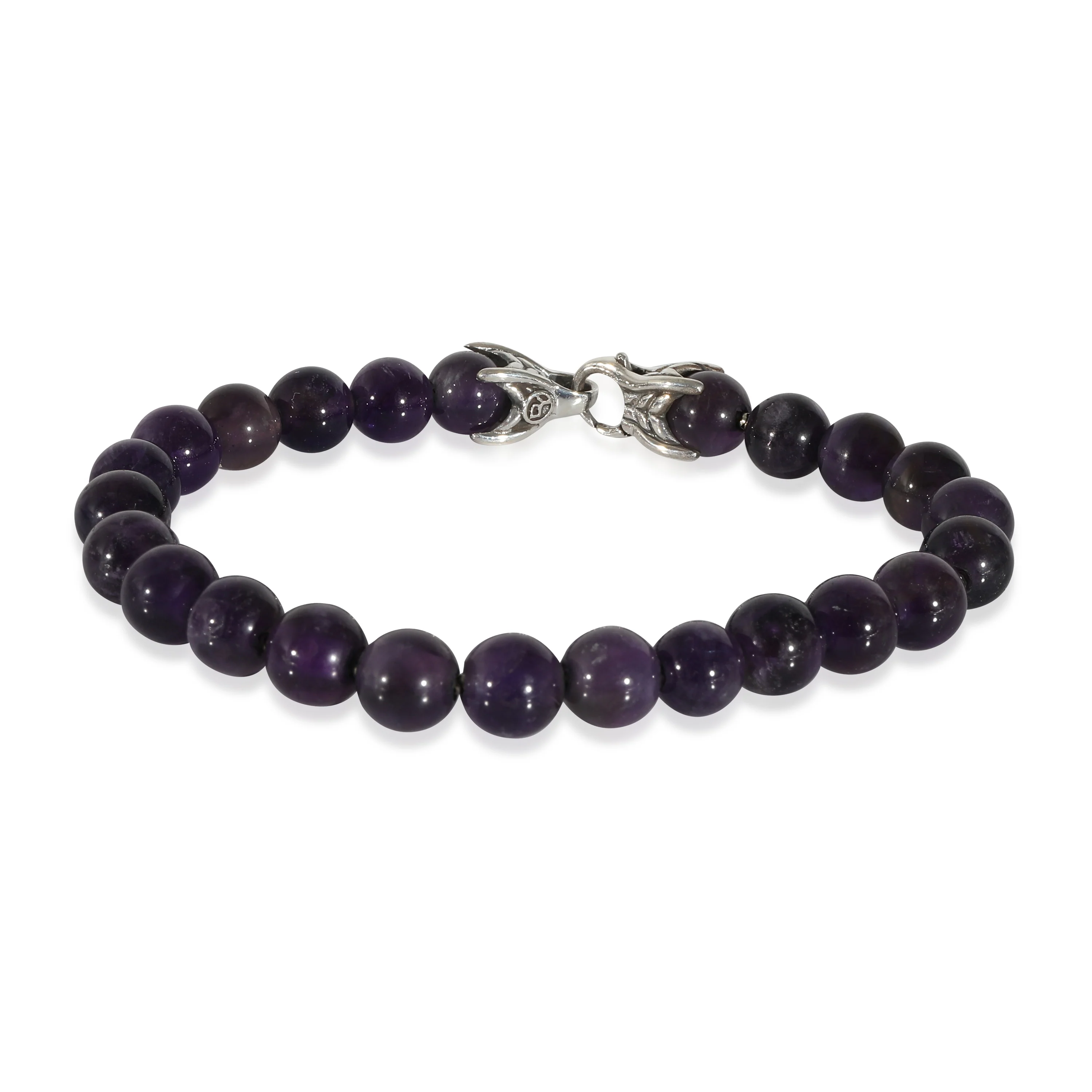 David Yurman 8mm Spiritual Beads With Amethyst Bracelet in Sterling Silver - Image 3
