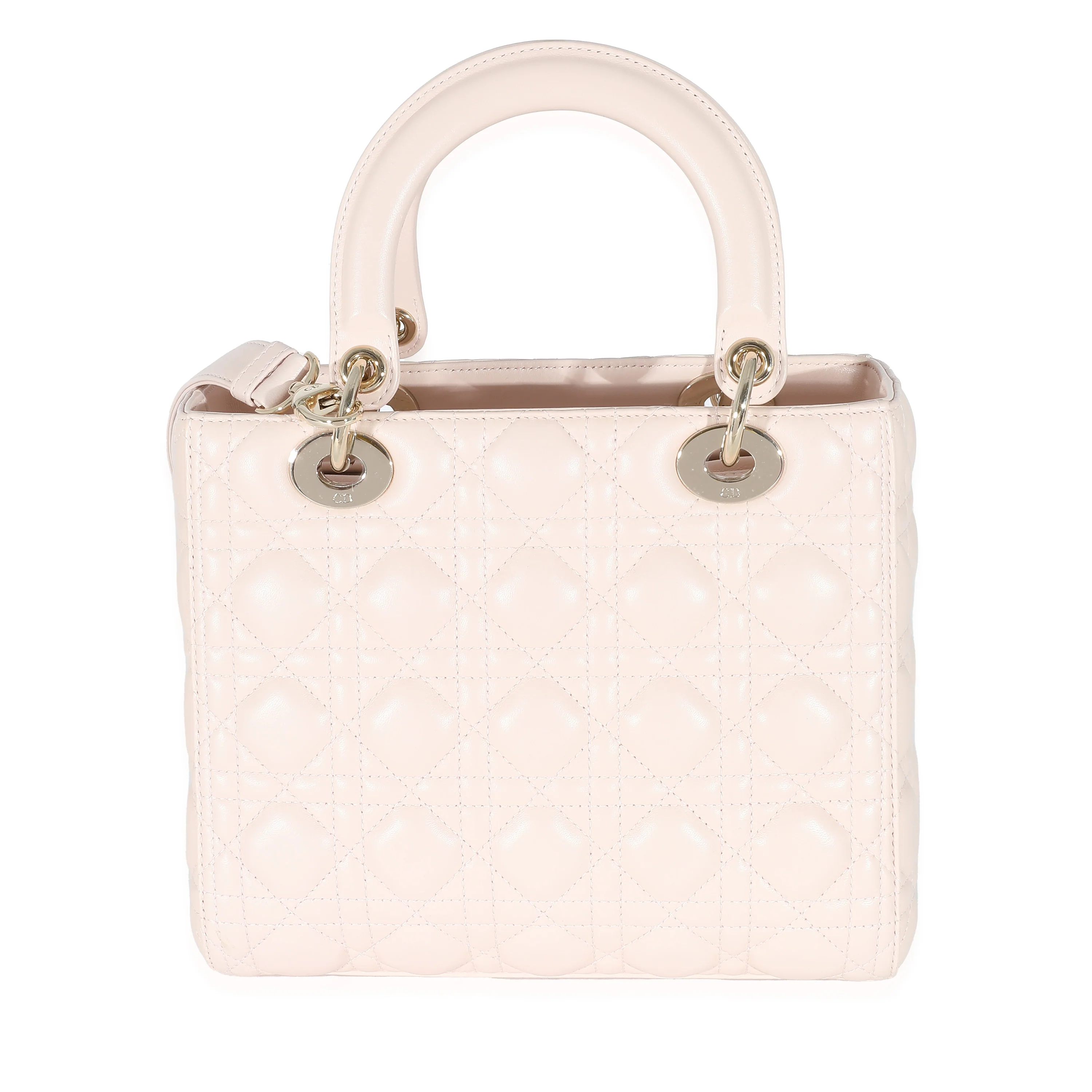 Christian Dior Powder Pink Lambskin Cannage Medium Lady Dior - Image 6