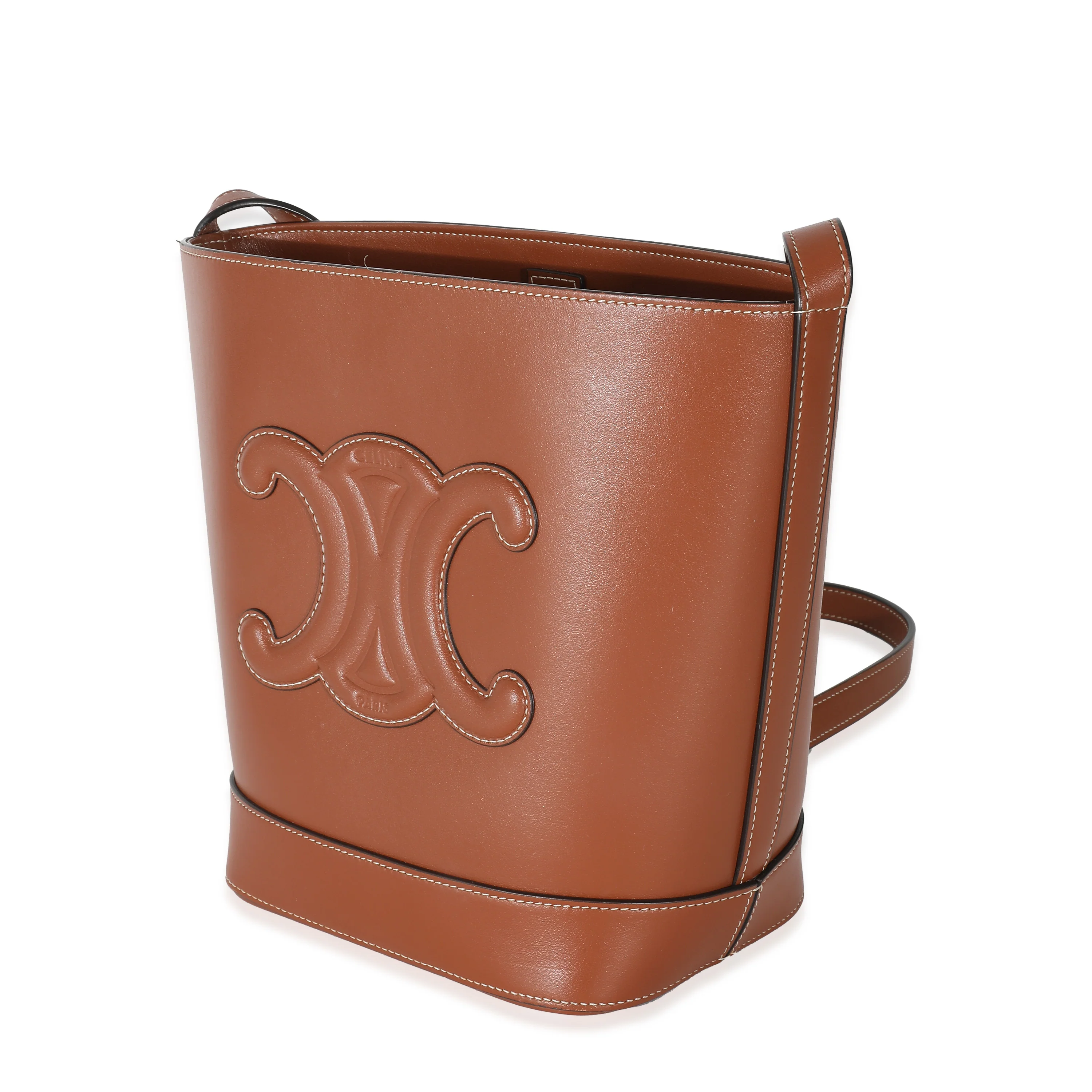 Celine Brown Smooth Cuir Triomphe Small Bucket Bag - Image 2