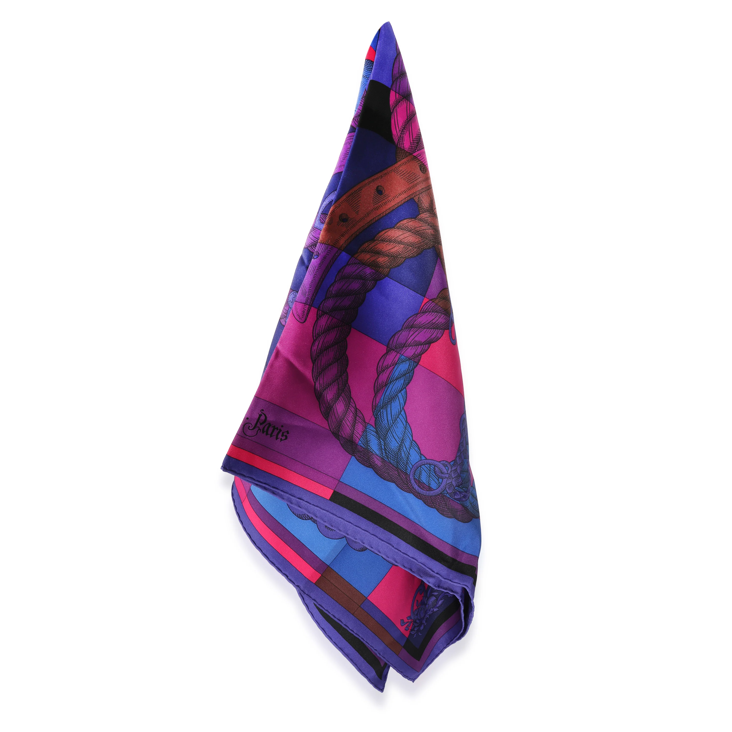 Navy Pink Silk Della Cavalleria Scarf 90 - Image 2
