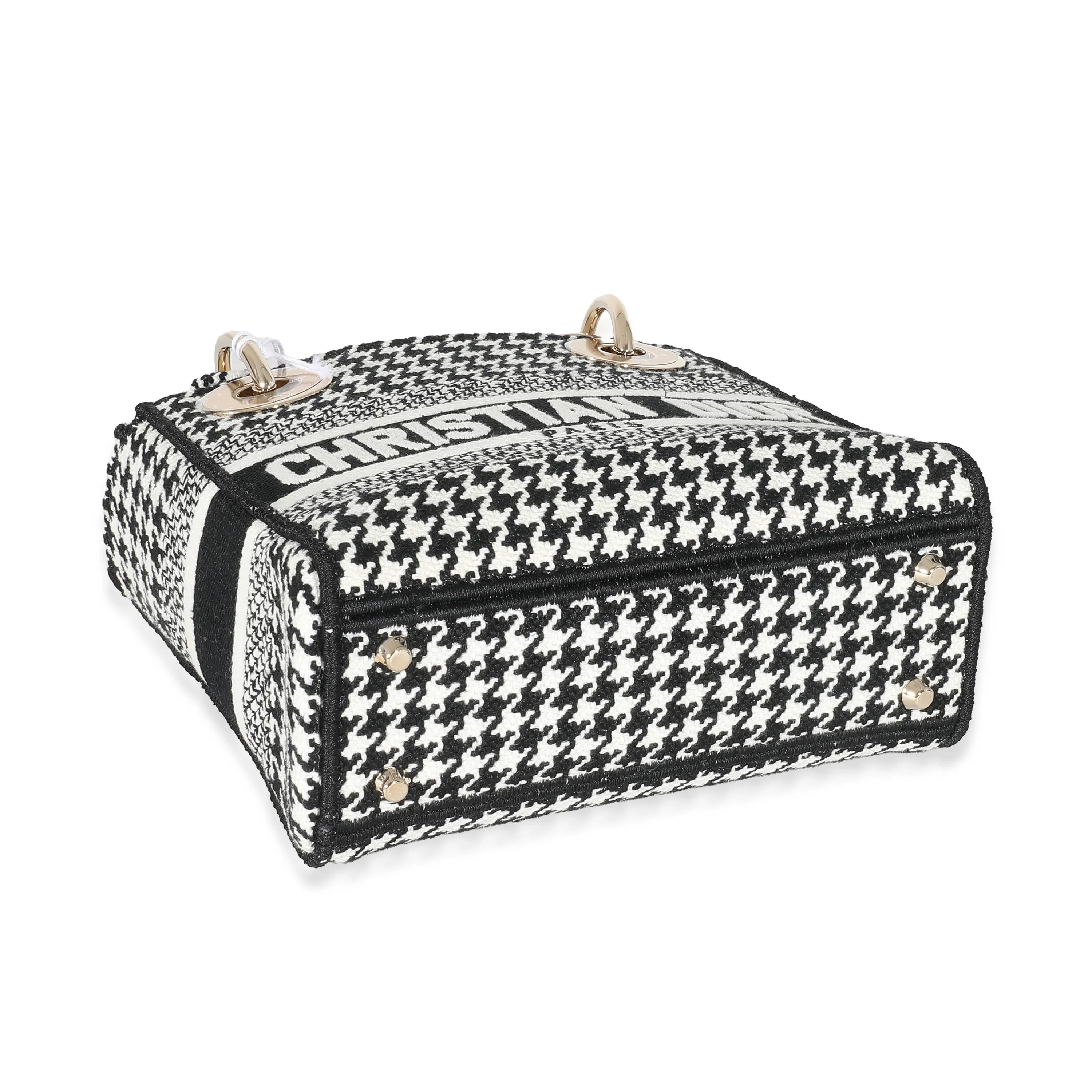 Christian Dior Black White Houndstooth Canvas Mini Lady D-Lite - Image 4
