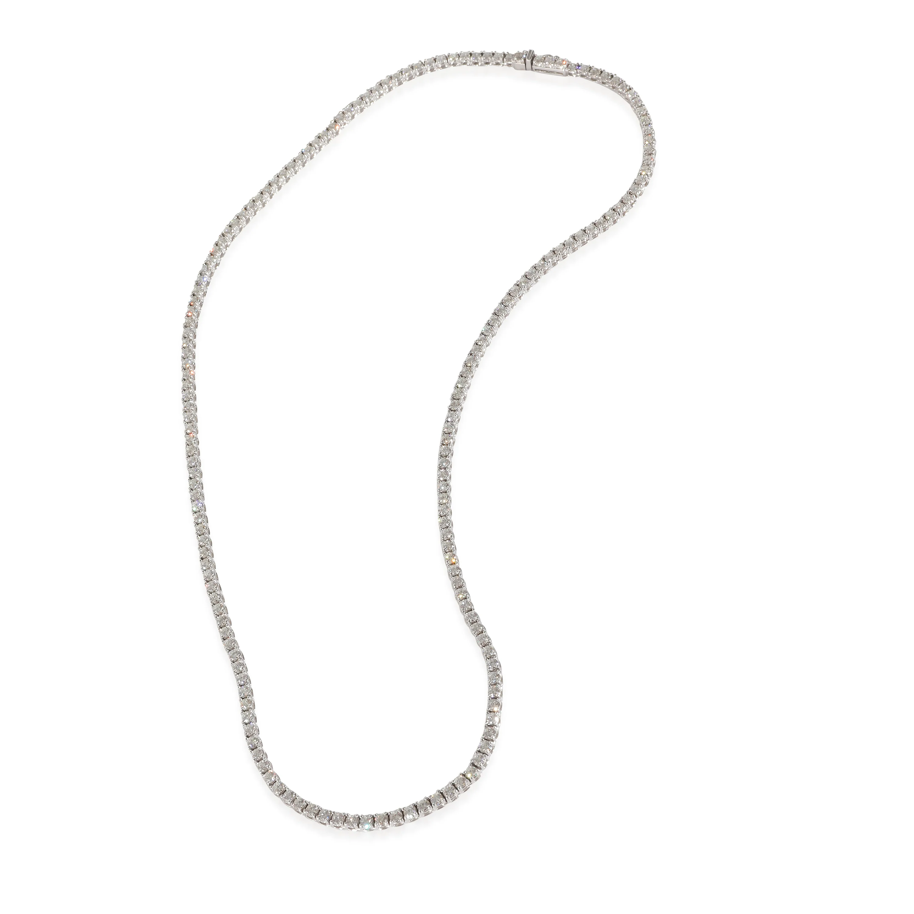 Diamond Tennis Necklace in 14K White Gold 8.1 CTW - Image 2