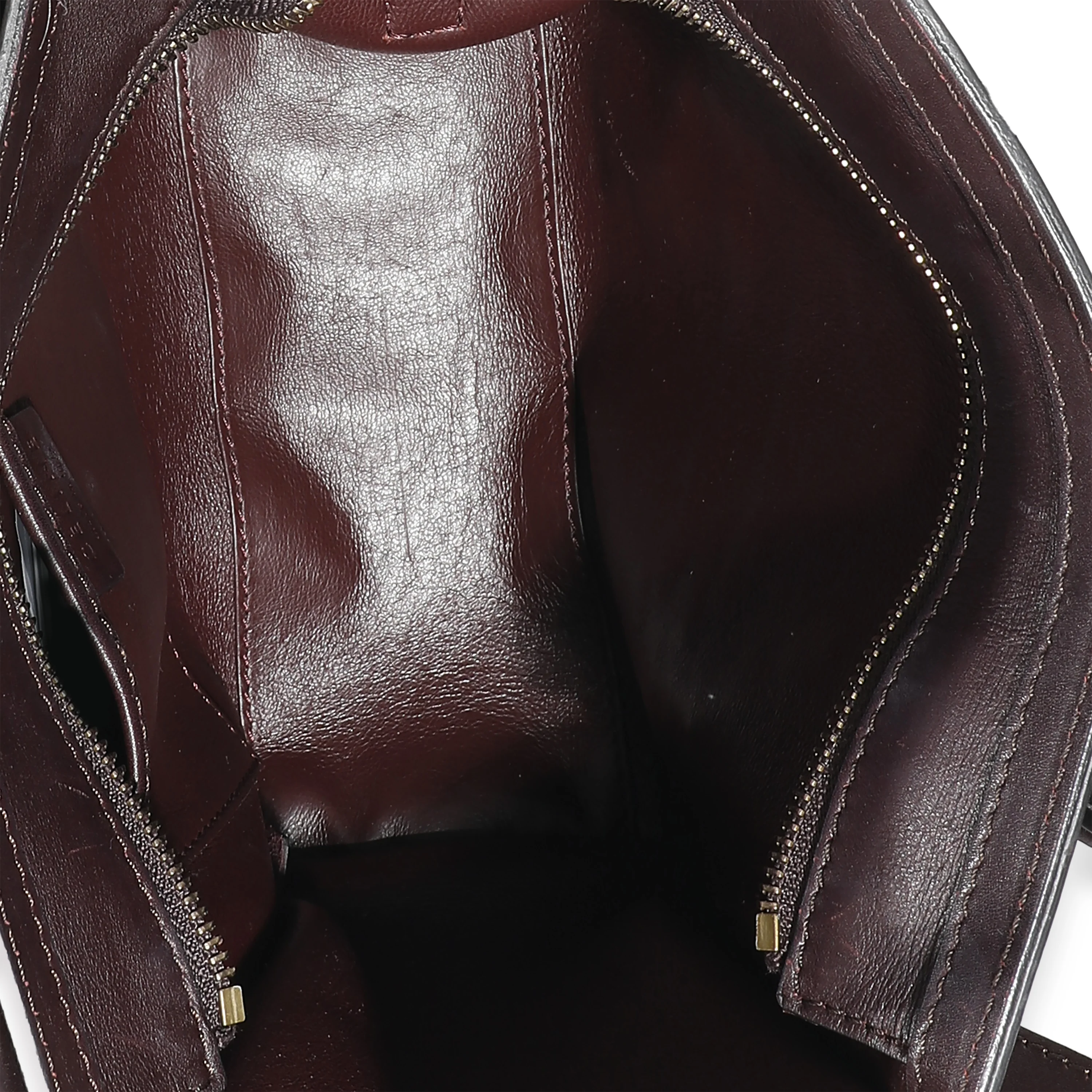 Celine Burgundy Beige Brown Tri-Colour Suede Leather Nano Luggage - Image 9