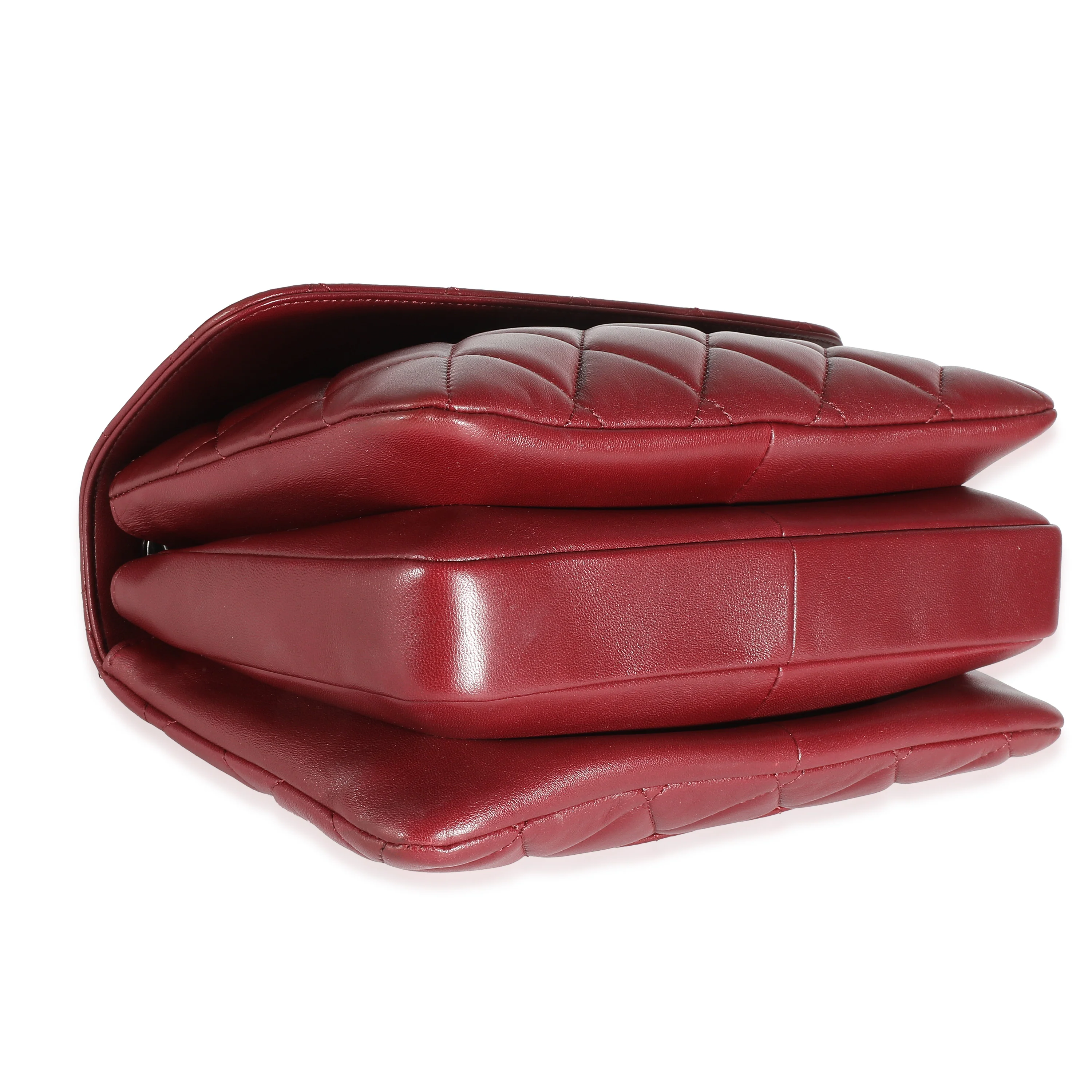 Burgundy Quilted Lambskin Small Trendy Flap Bag - Image 2