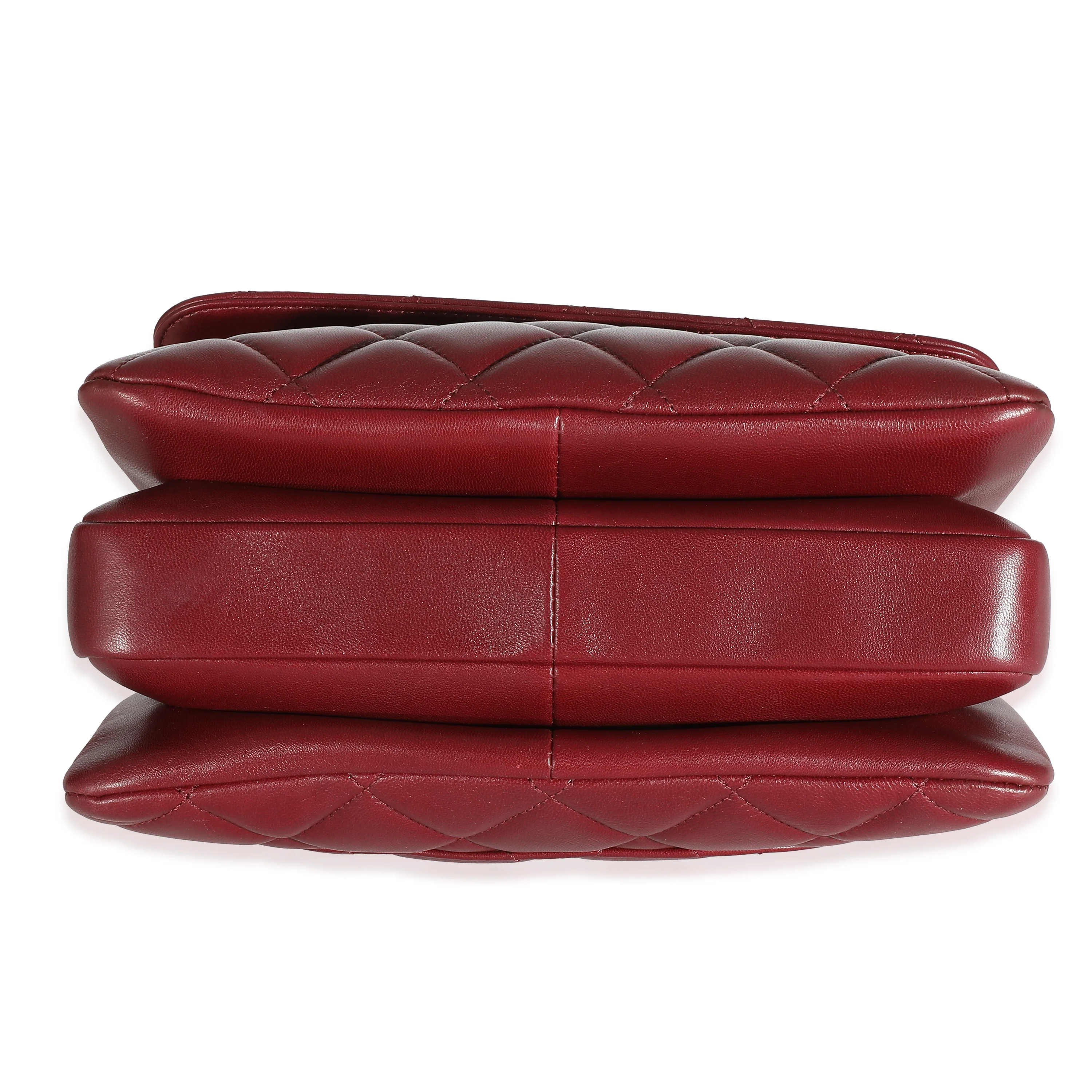 Burgundy Quilted Lambskin Small Trendy Flap Bag - Image 3