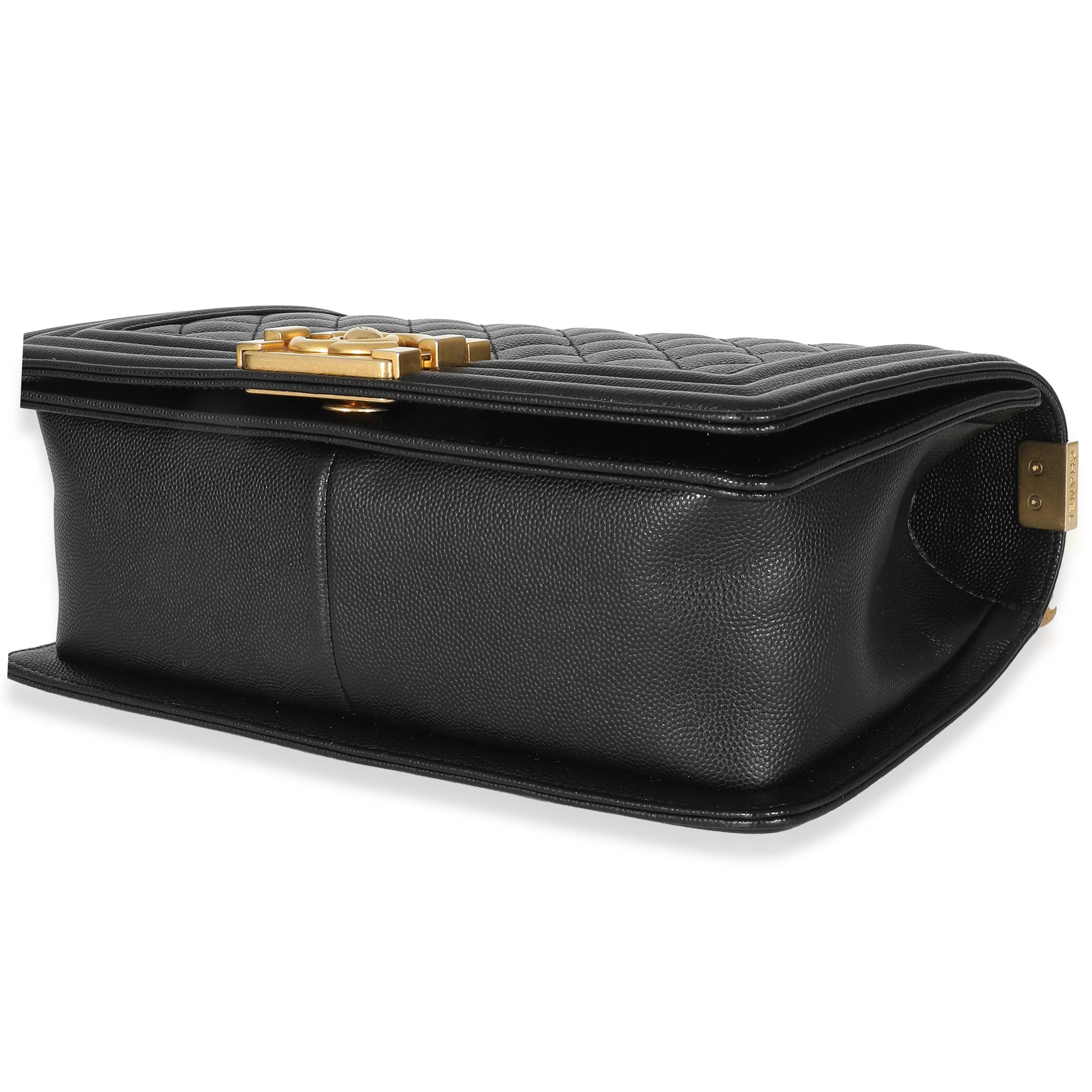 Chanel Black Quilted Caviar New Medium Boy Bag - Image 4