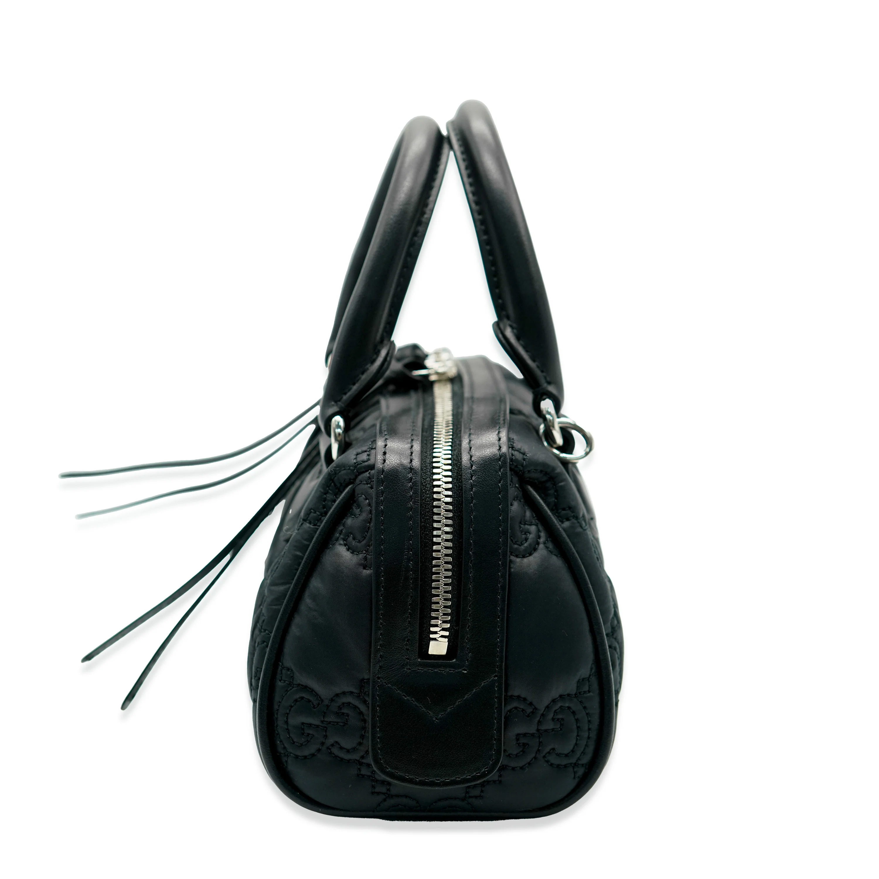 Gucci Black Nylon GG Matelassé Mini Bowler Bag - Image 5