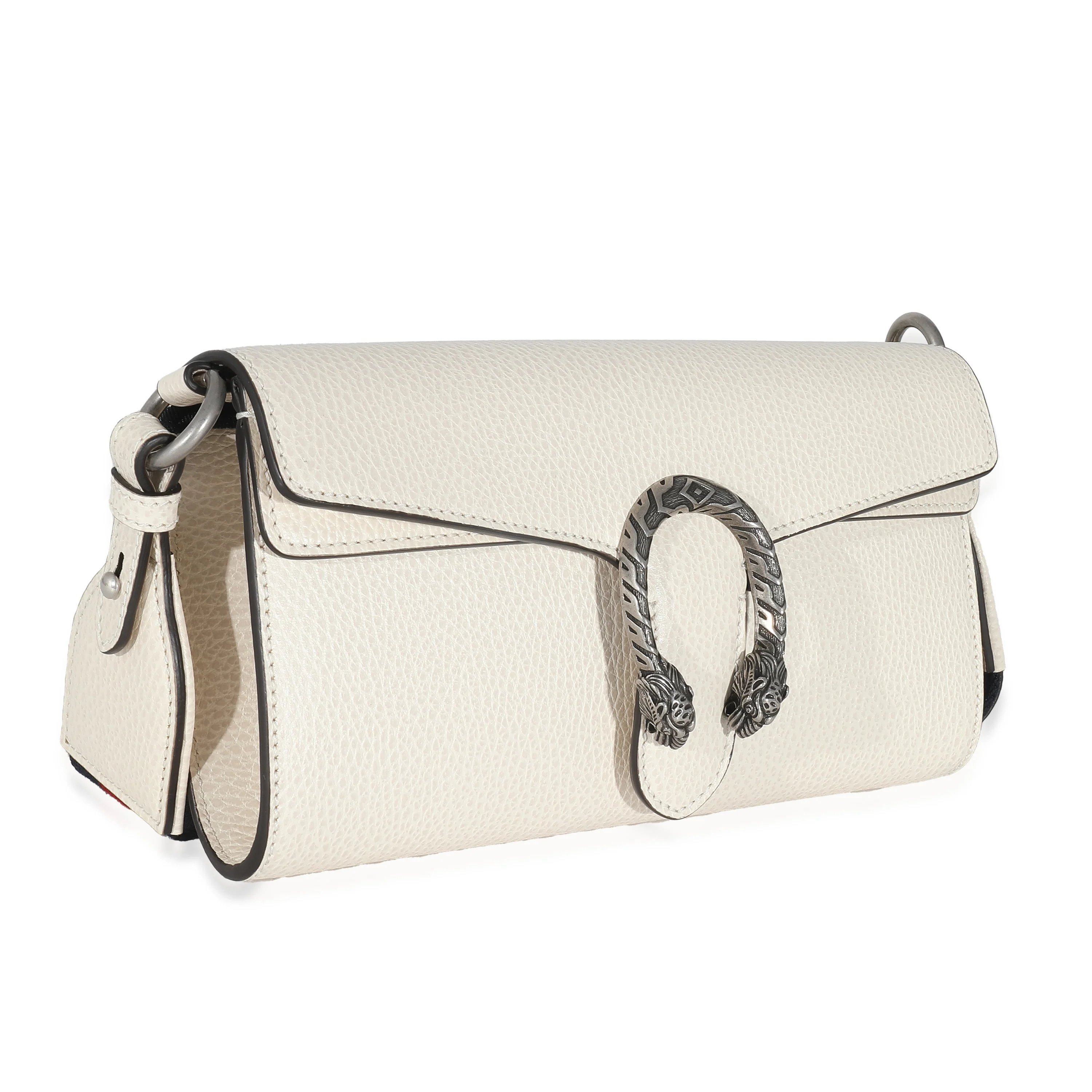 Mystic White Dollar Calfskin Web Small Dionysus Crossbody Bag - Image 3