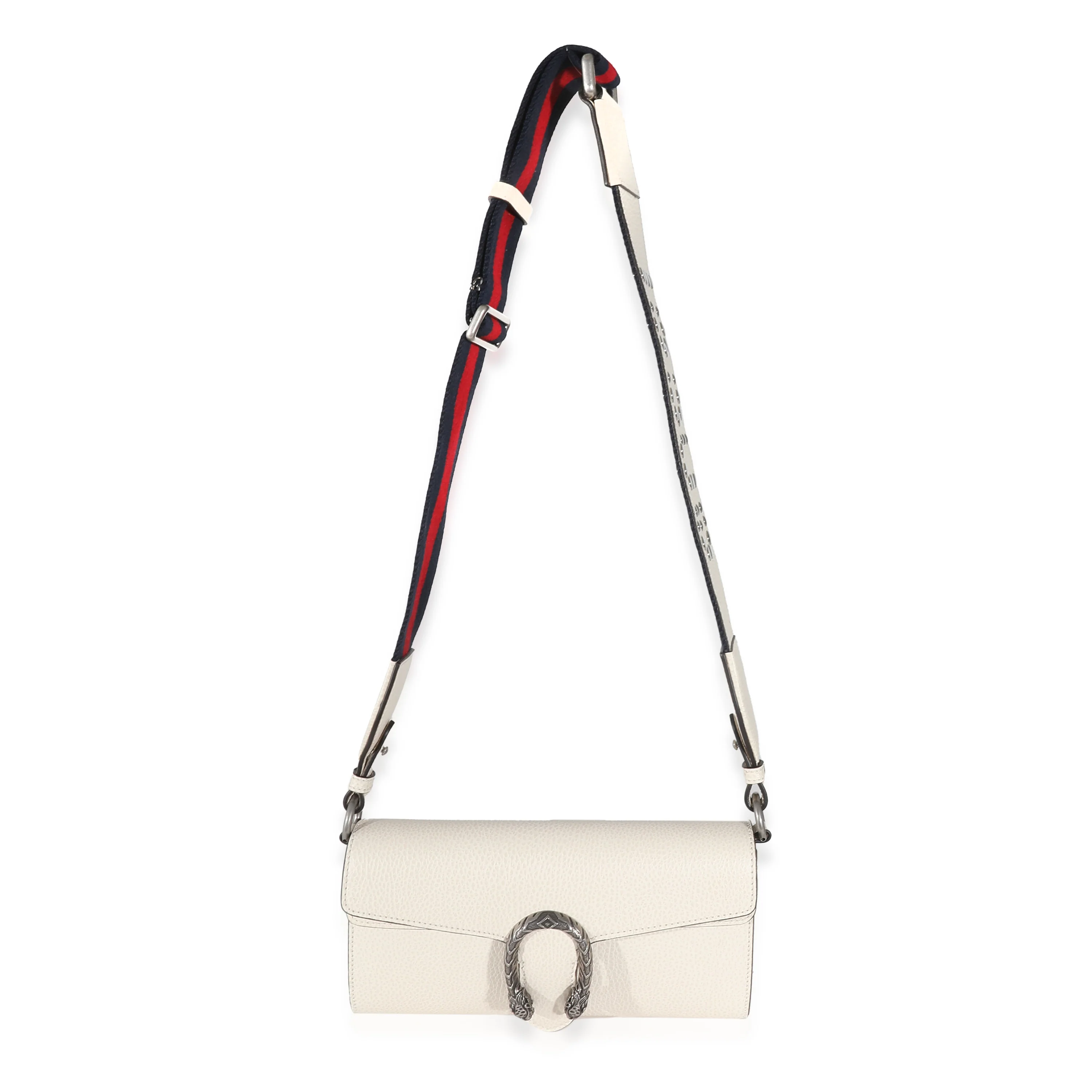 Mystic White Dollar Calfskin Web Small Dionysus Crossbody Bag - Image 8