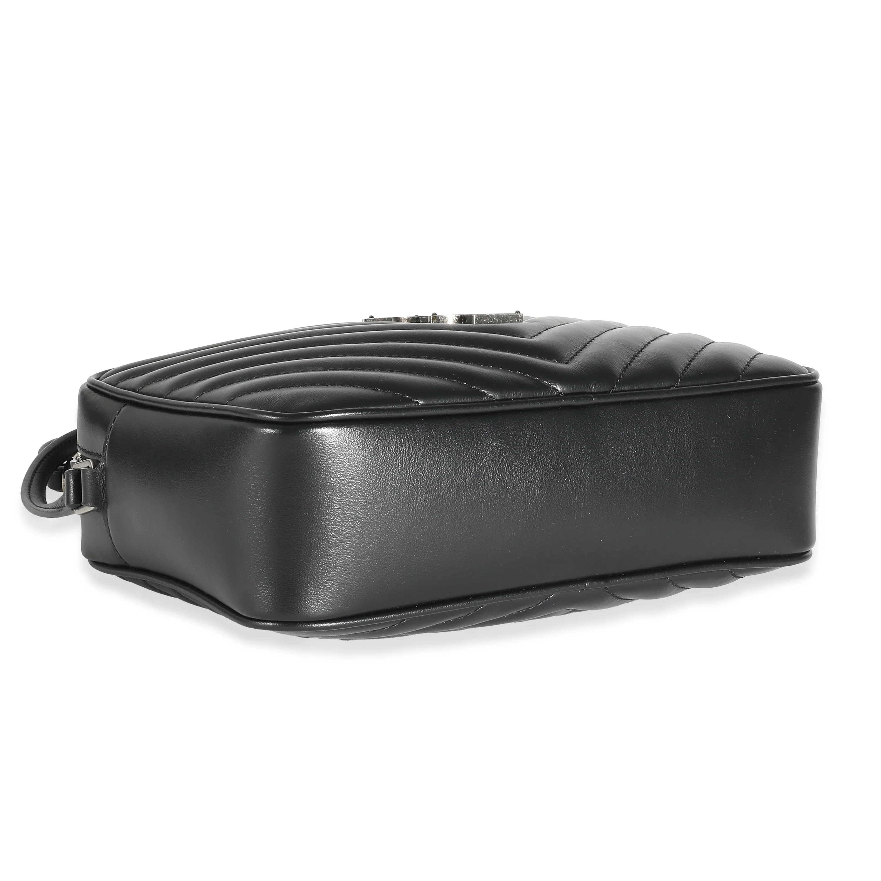 Saint Laurent Black Calfskin Matelasse Monogram Lou Camera Bag - Image 6