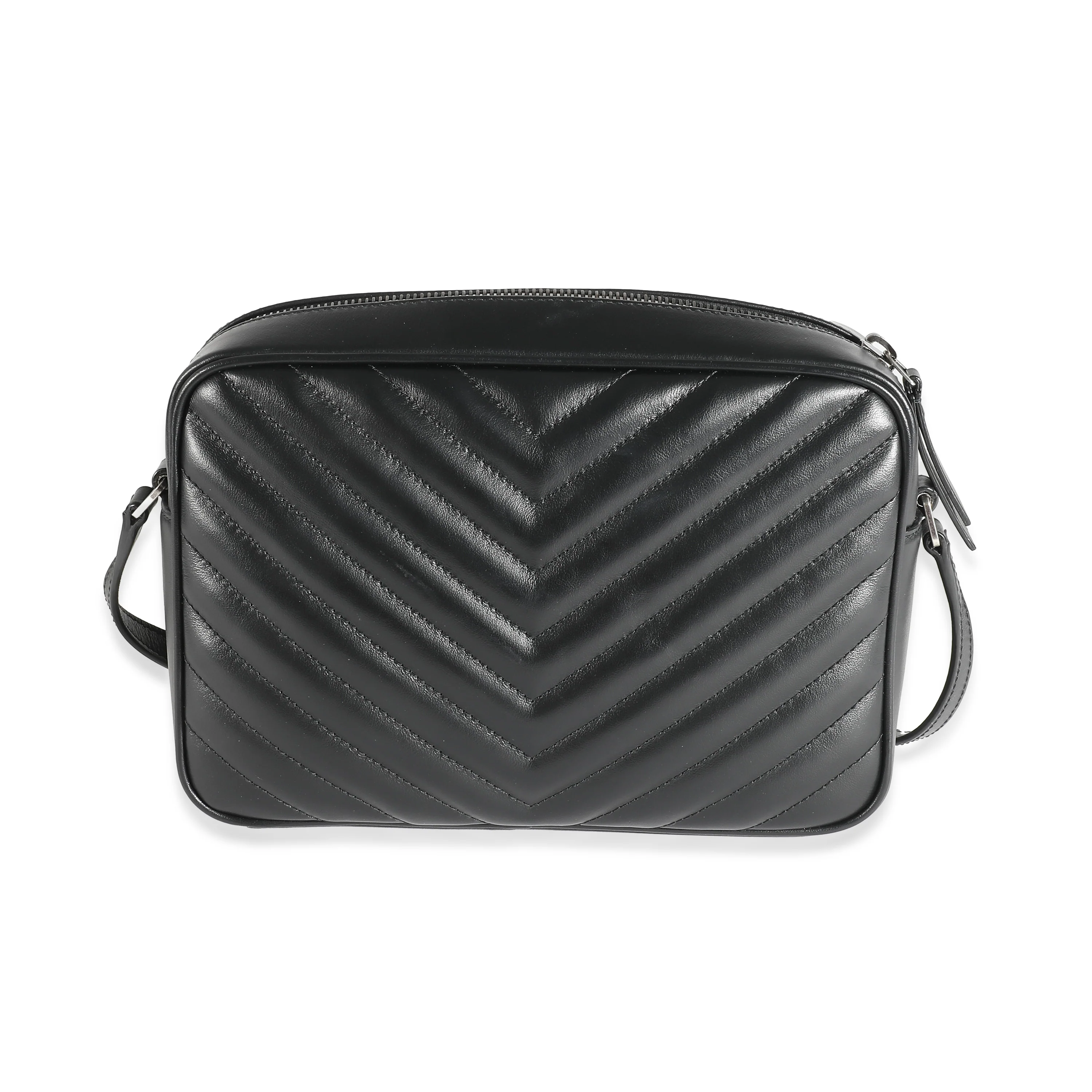 Saint Laurent Black Calfskin Matelasse Monogram Lou Camera Bag - Image 8
