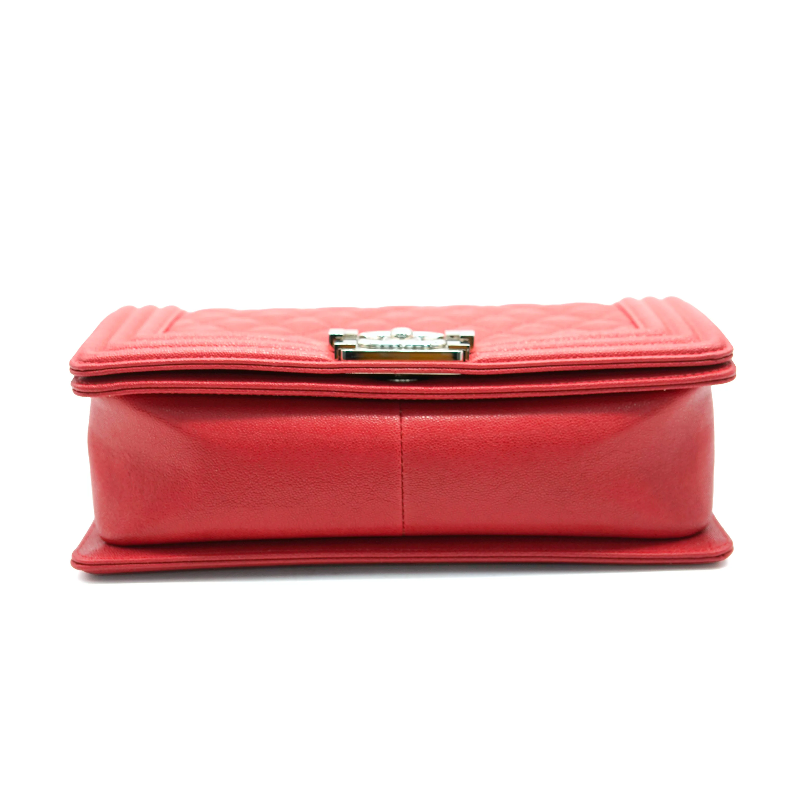 Chanel Red Caviar Leather Quilted Medium Boy Bag - Image 5