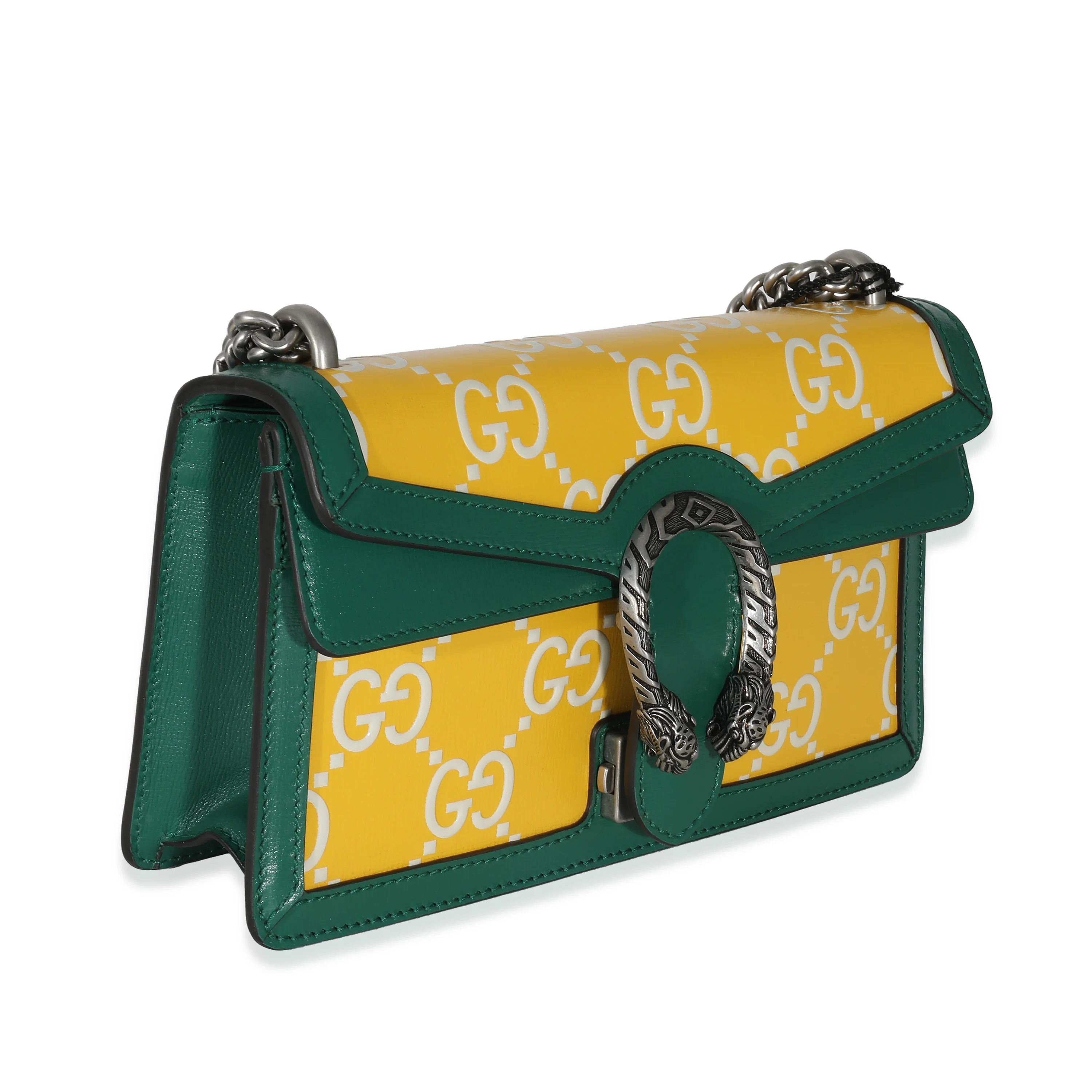 Green Yellow Leather GG Small Dionysus Bag - Image 3