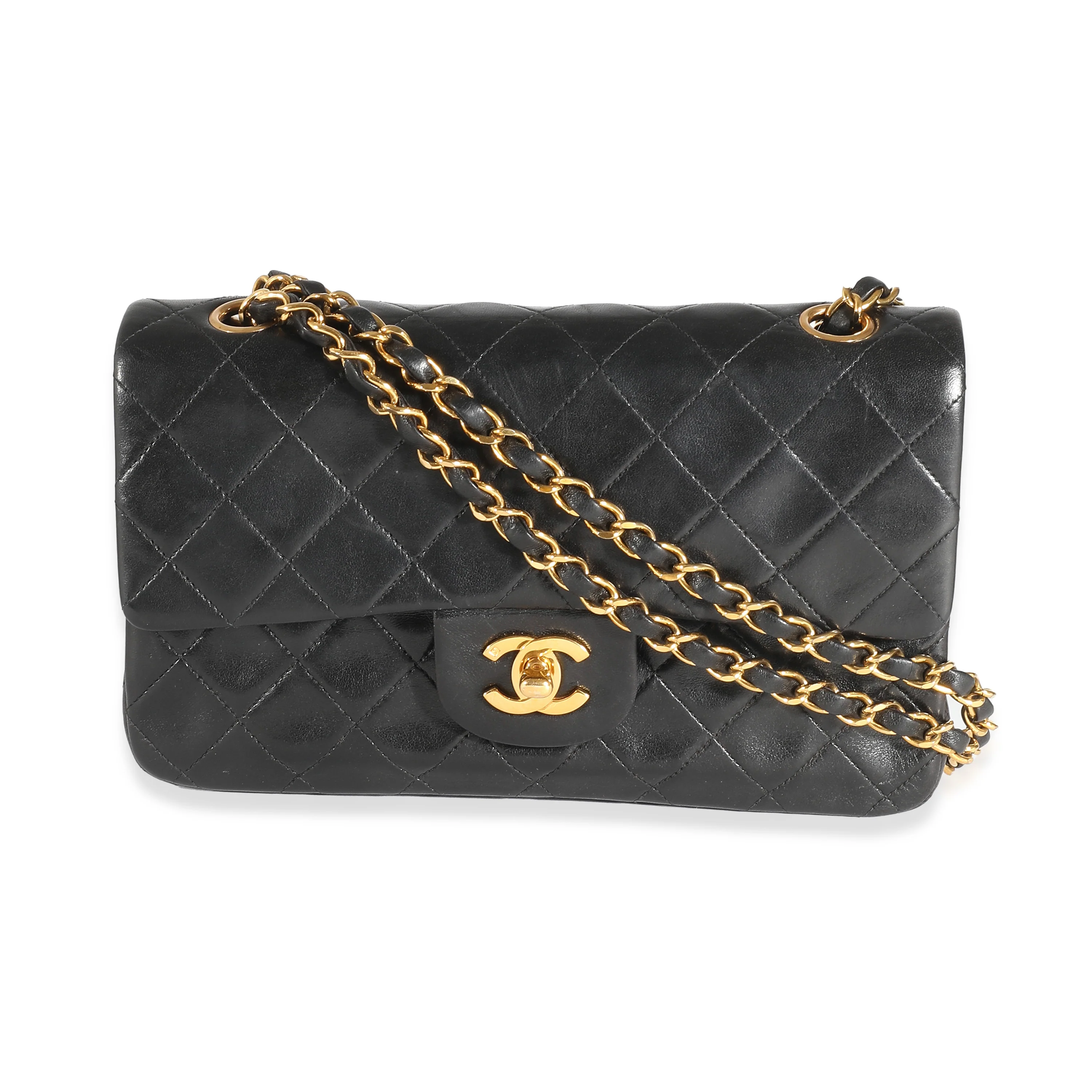 Chanel 24K Black Quilted Lambskin Small Classic Double Flap Bag