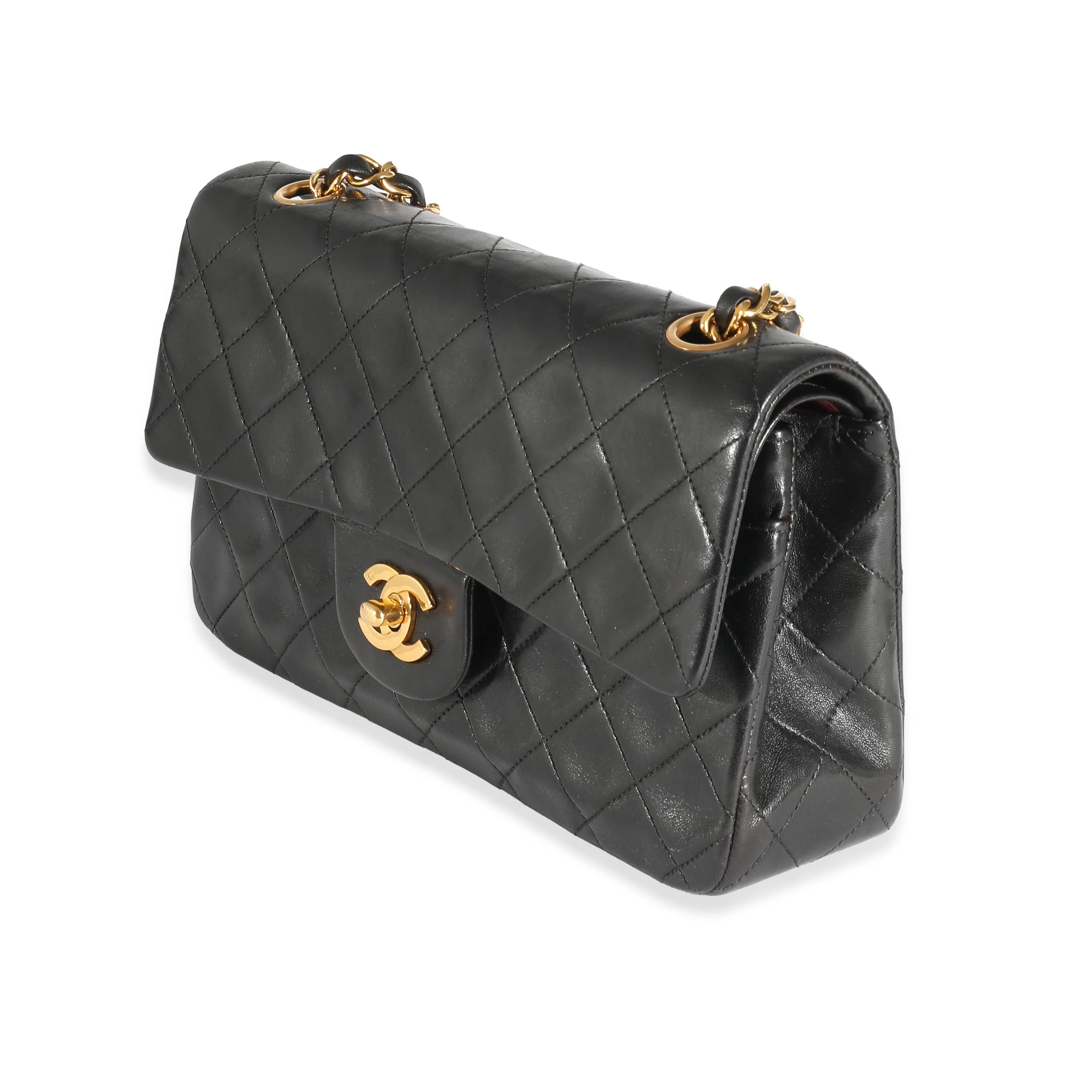 Chanel 24K Black Quilted Lambskin Small Classic Double Flap Bag - Image 2
