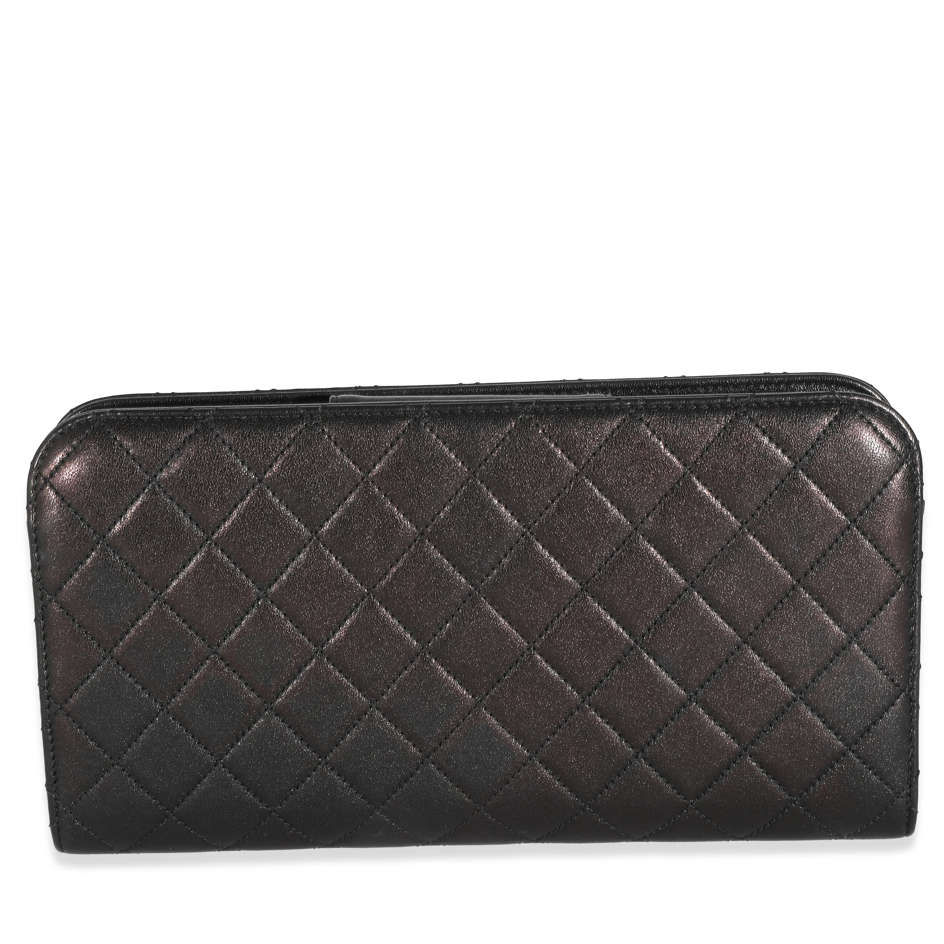Chanel Black Quilted Chevre Coco Midnight Clutch - Image 5