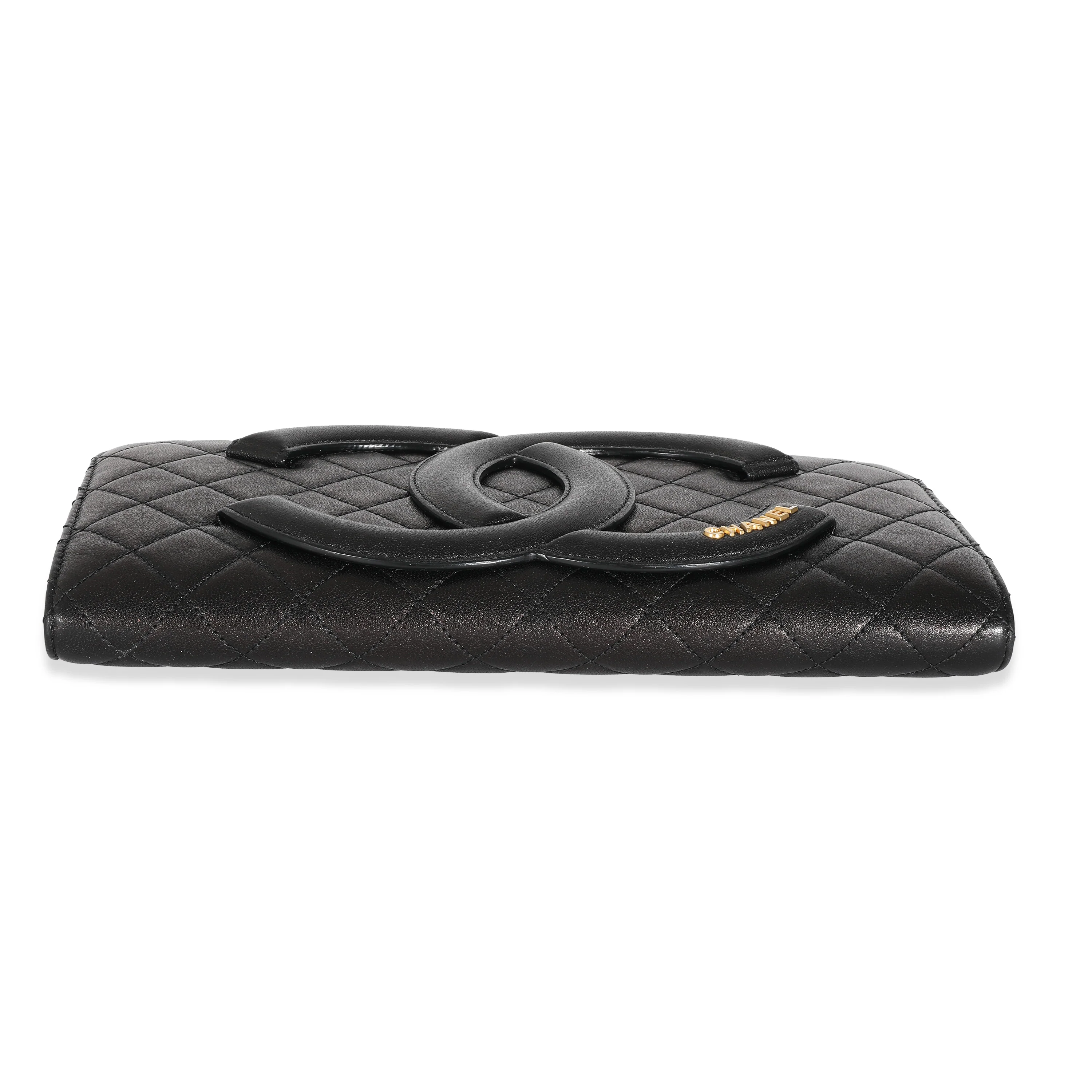 Chanel Black Quilted Chevre Coco Midnight Clutch - Image 7