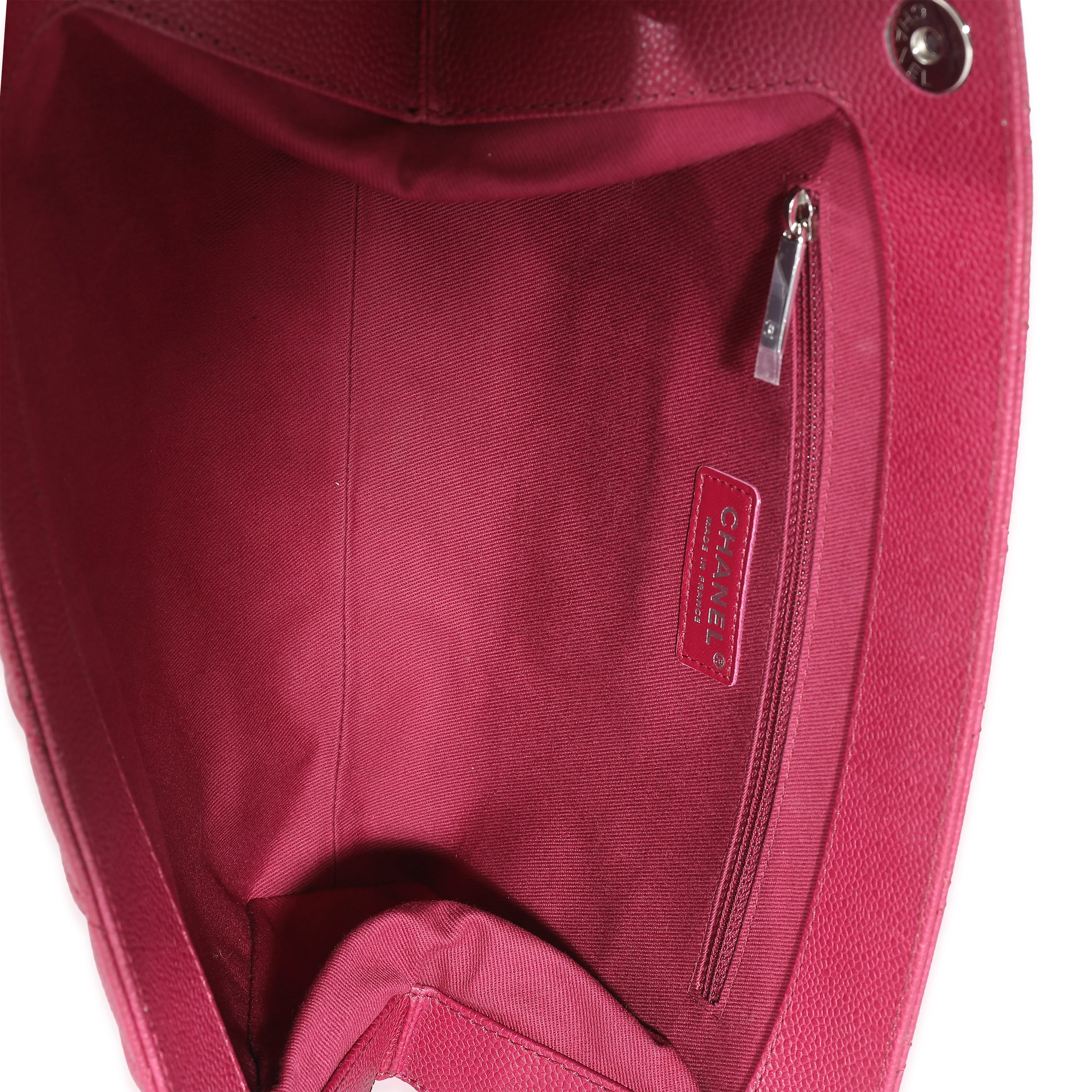 Dark Pink Quilted Caviar CC Timeless Frame Clutch - Image 4