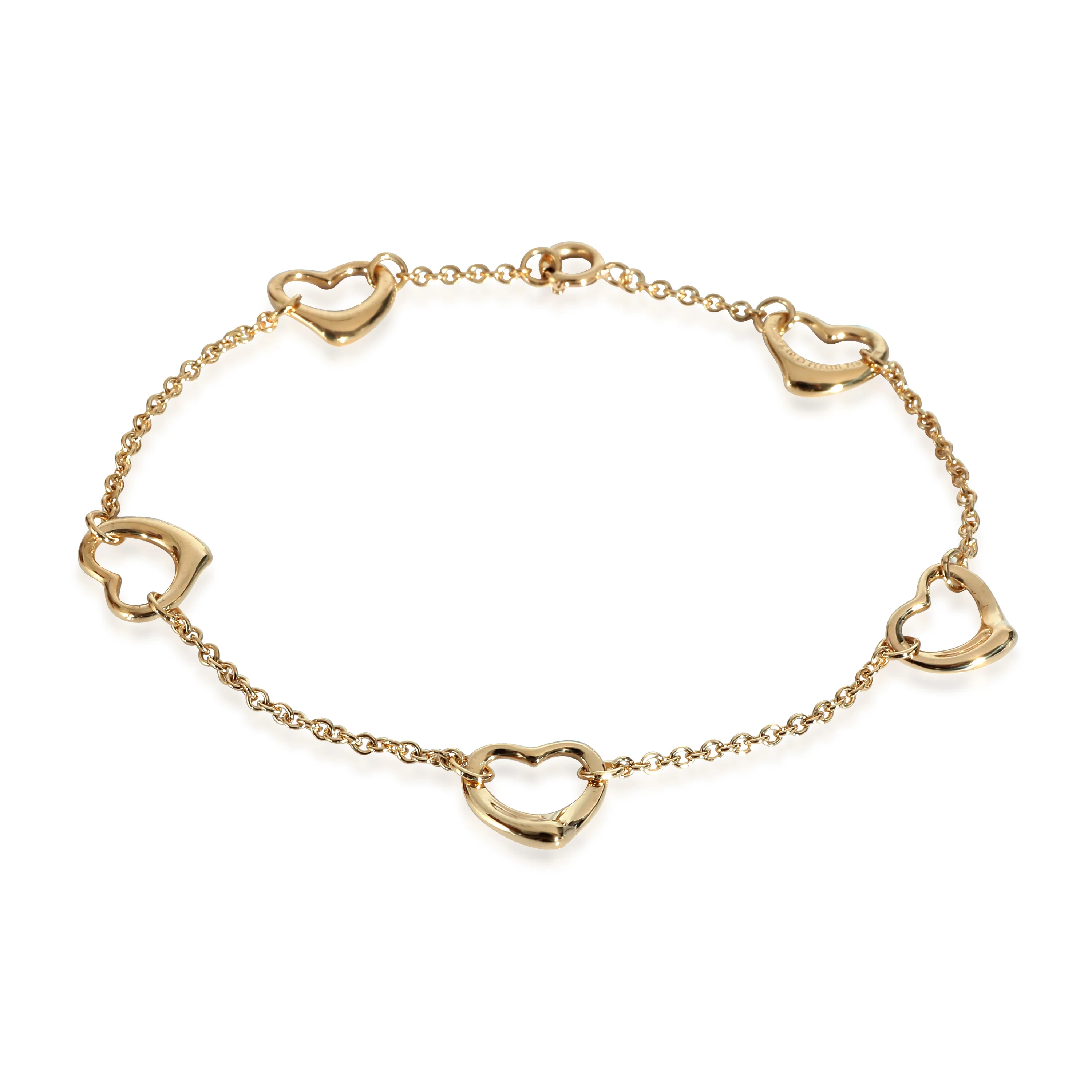 Elsa Peretti Open Heart 5 Station Bracelet in 18K Yellow Gold