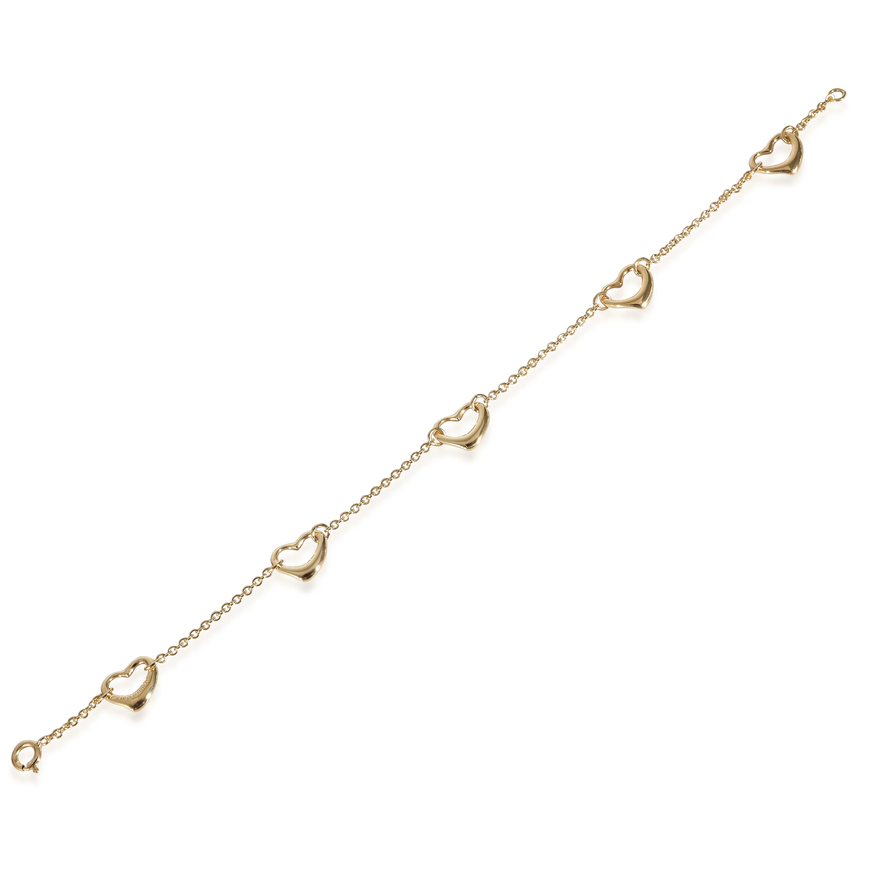 Elsa Peretti Open Heart 5 Station Bracelet in 18K Yellow Gold - Image 2