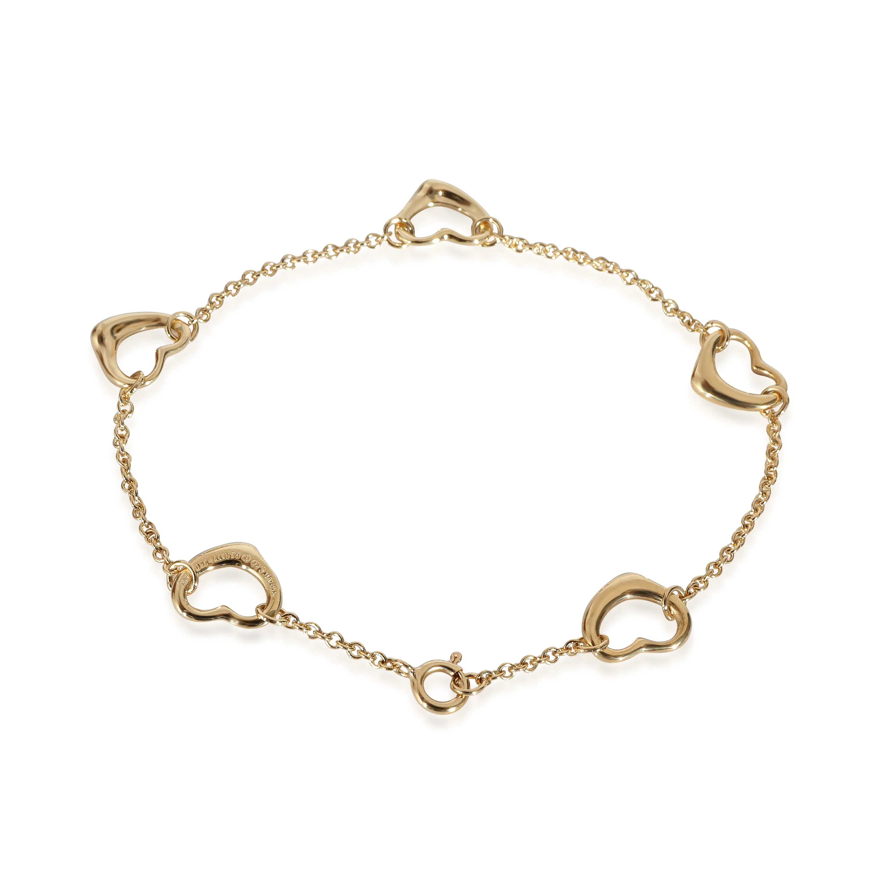 Elsa Peretti Open Heart 5 Station Bracelet in 18K Yellow Gold - Image 3