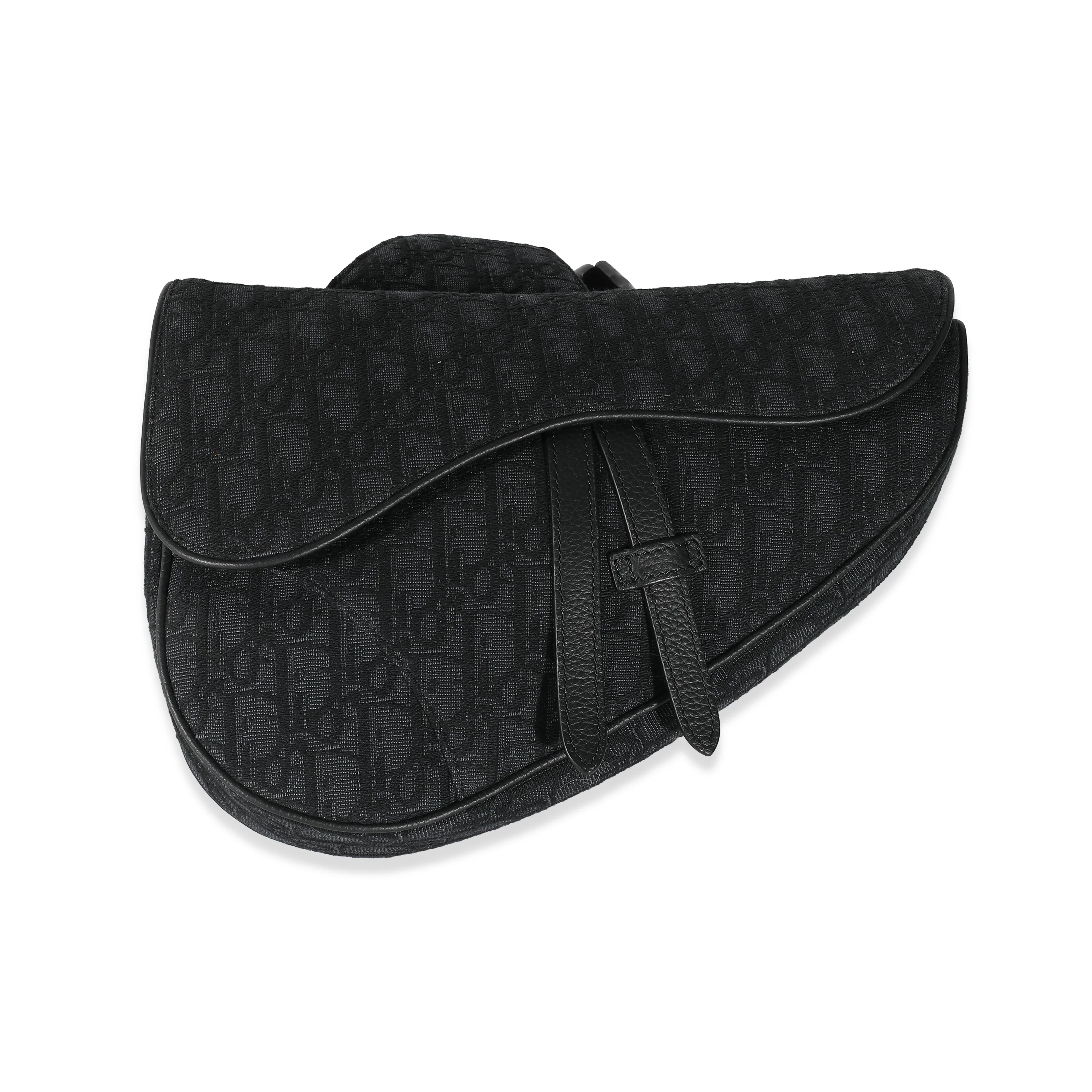 Dior Black Oblique Jacquard Saddle Bag