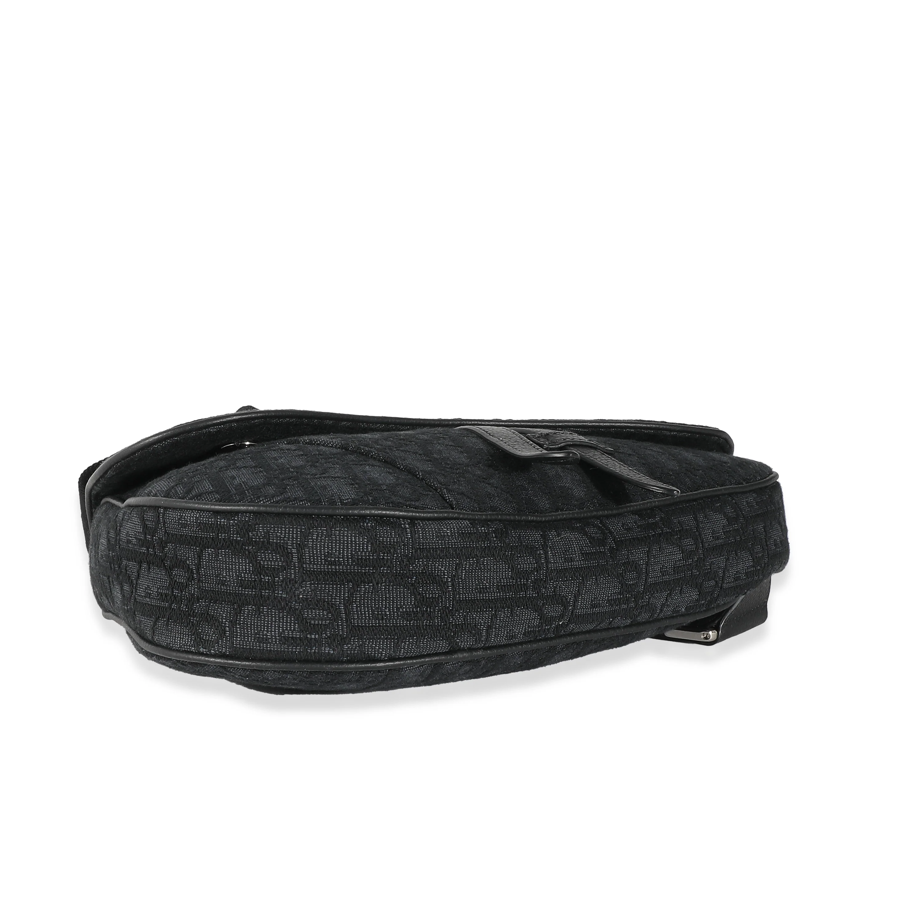 Dior Black Oblique Jacquard Saddle Bag - Image 6