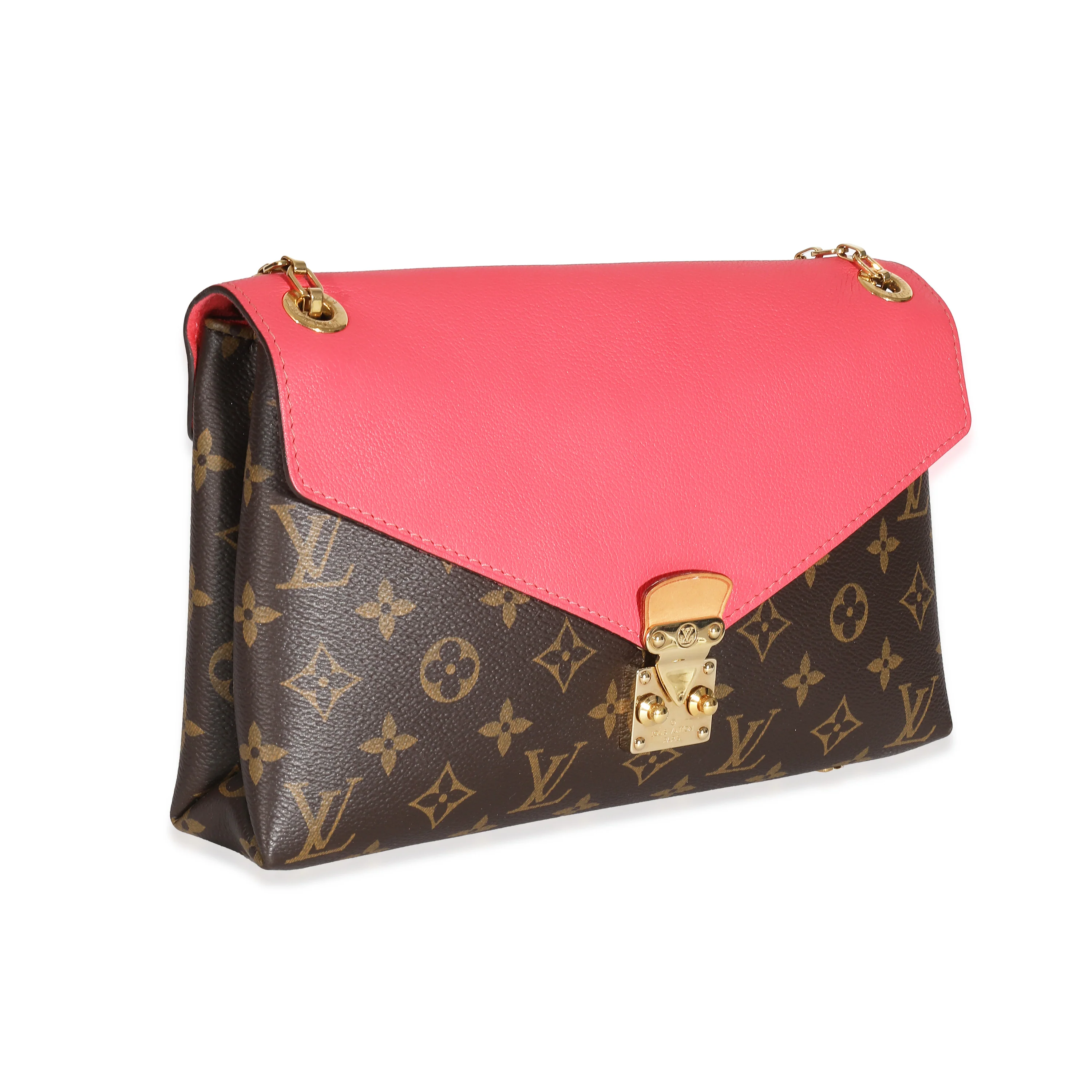 Louis Vuitton Rose Litchi Monogram Canvas Pallas Chain Bag - Image 8