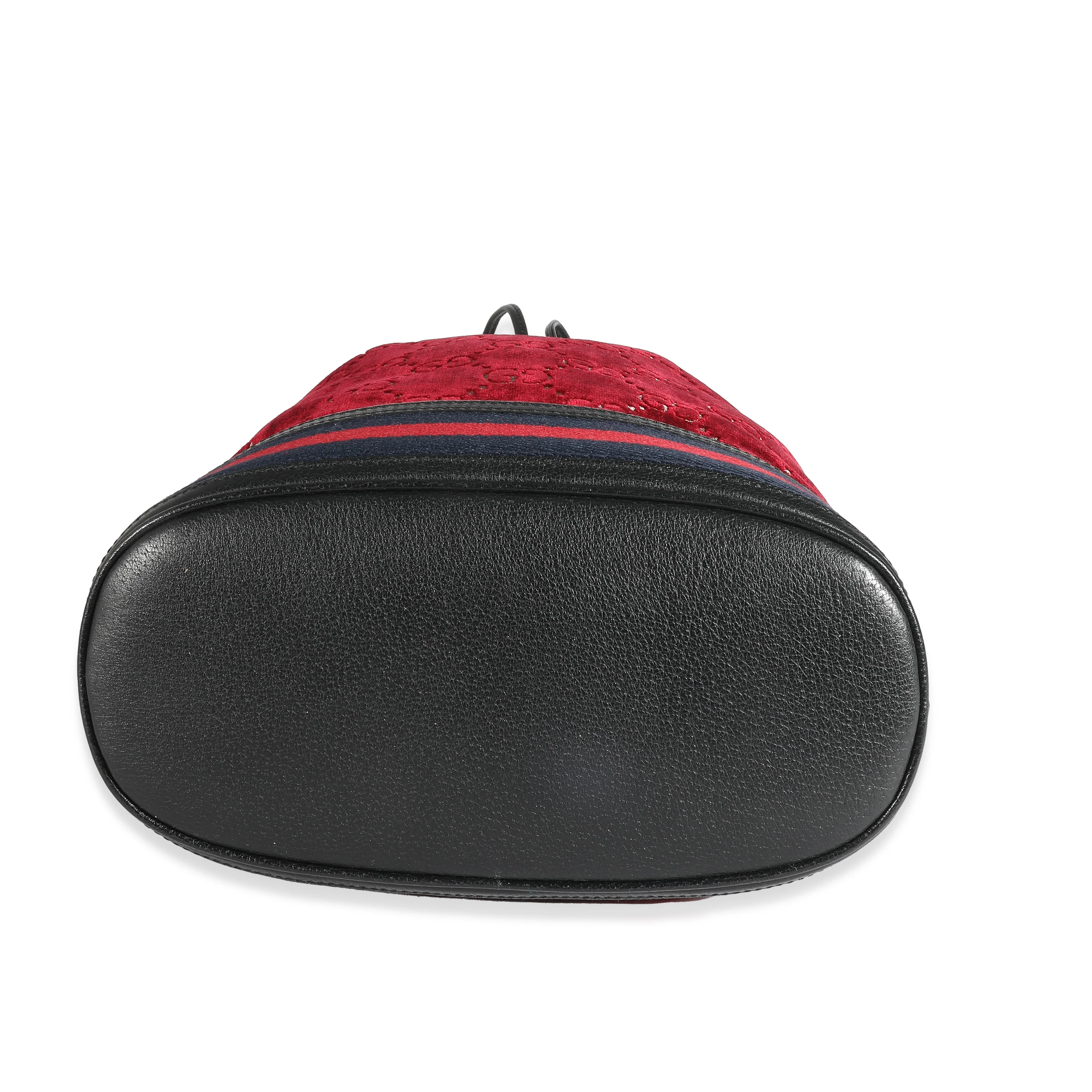 Gucci Red GG Velvet Web Medium Ophidia Bucket Bag - Image 5