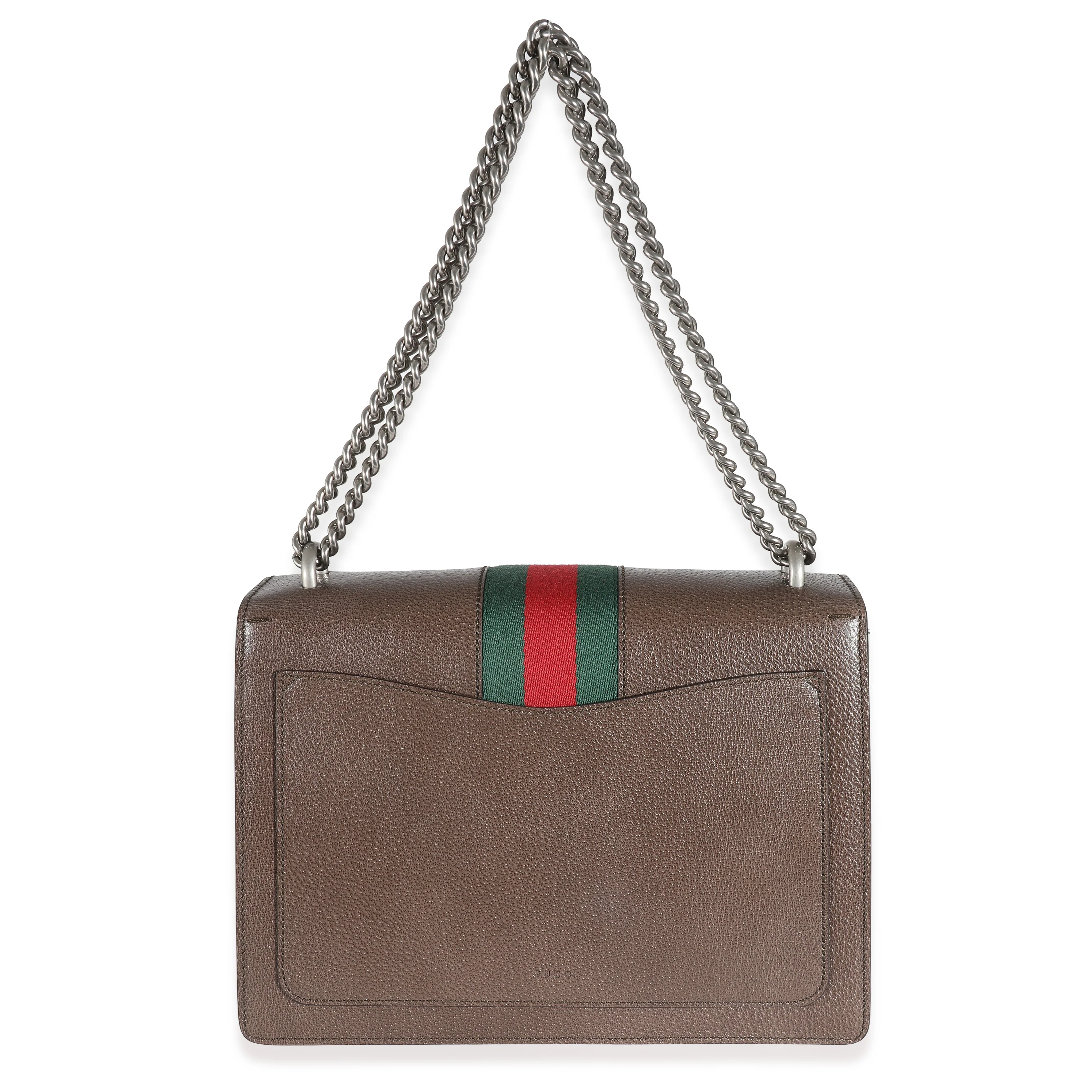 Brown Textured Calfskin Web Medium Dionysus - Image 3
