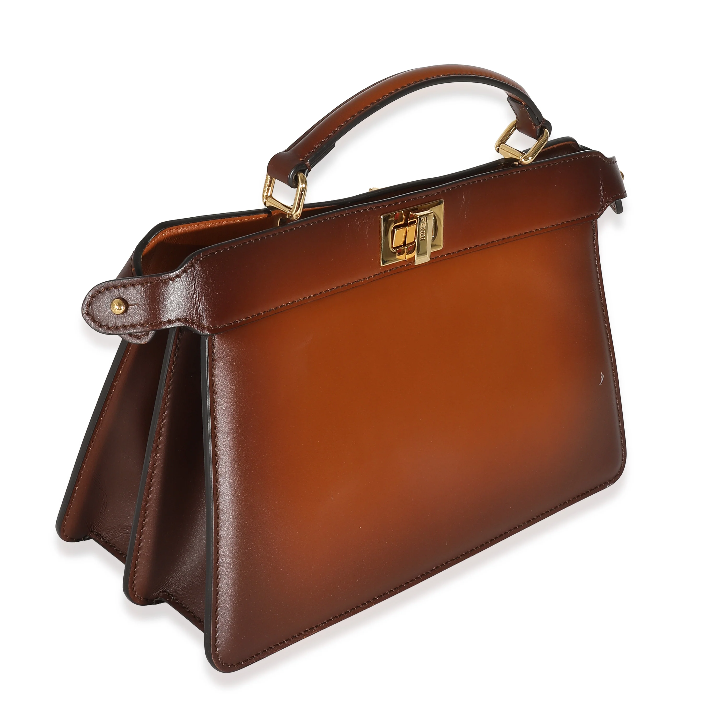 Fendi Ombre Brown Vitello Medium Peekaboo I SEE U East West Satchel - Image 6