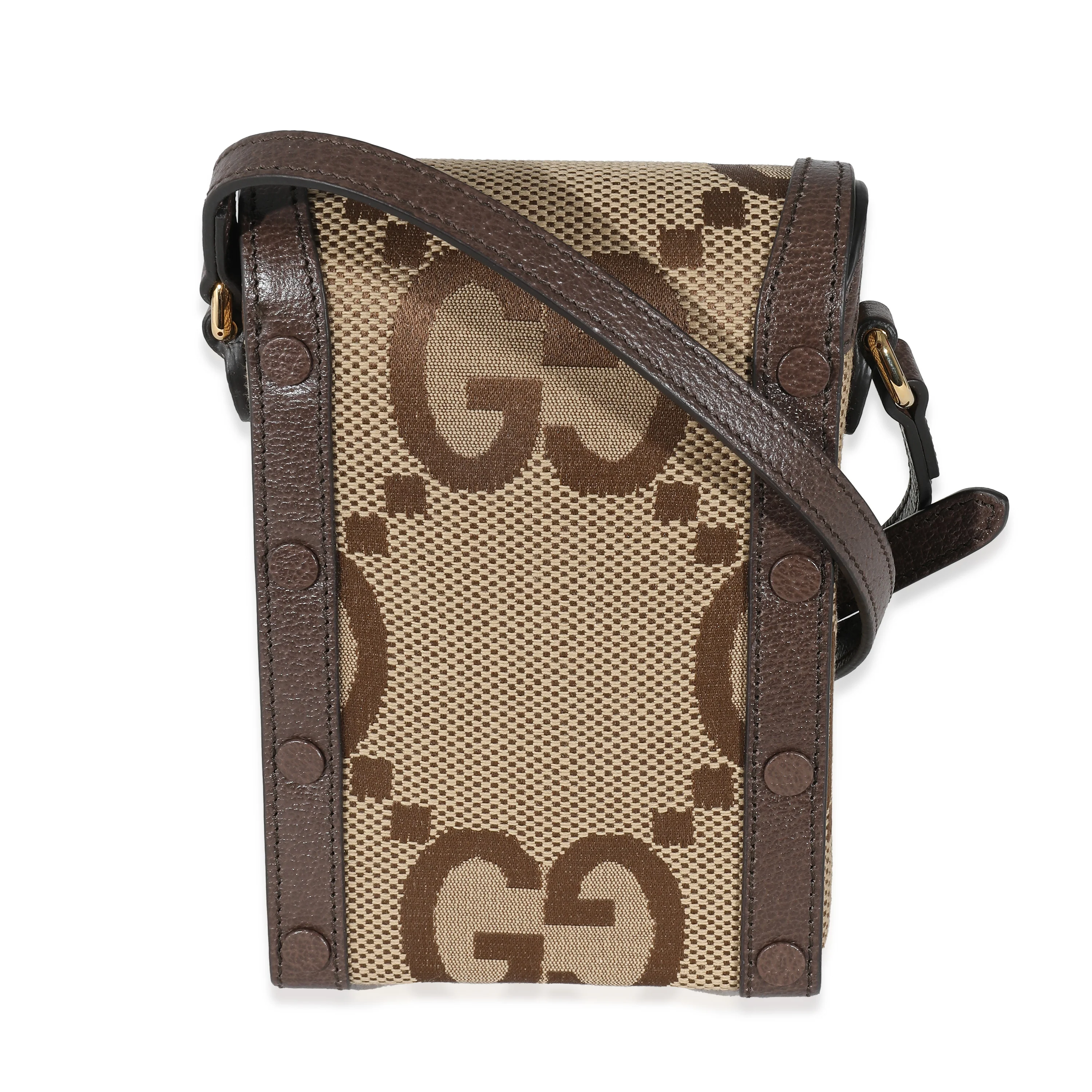 Gucci Beige Brown Jumbo GG Horsebit 1955 Mini Phone Holder - Image 5