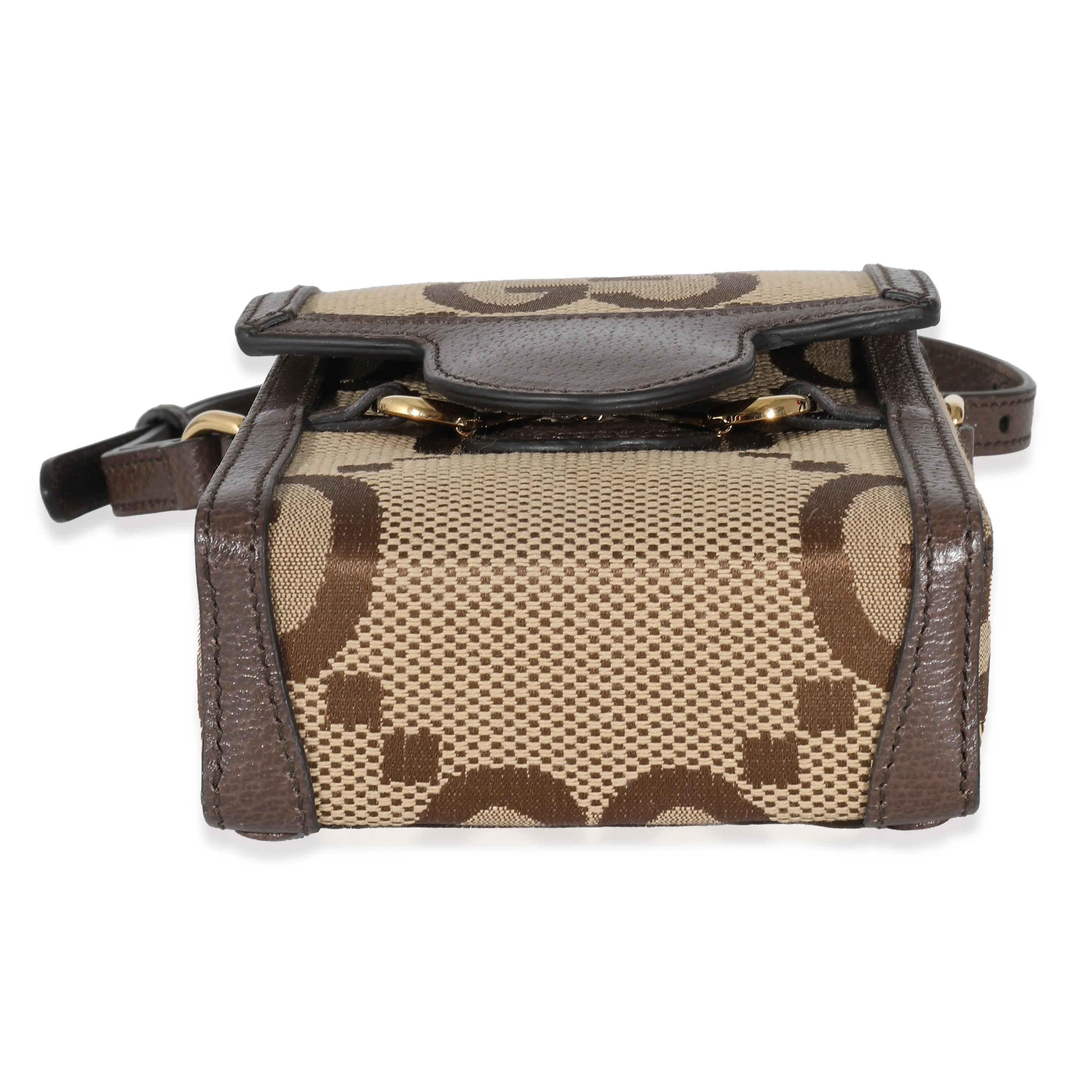 Gucci Beige Brown Jumbo GG Horsebit 1955 Mini Phone Holder - Image 7