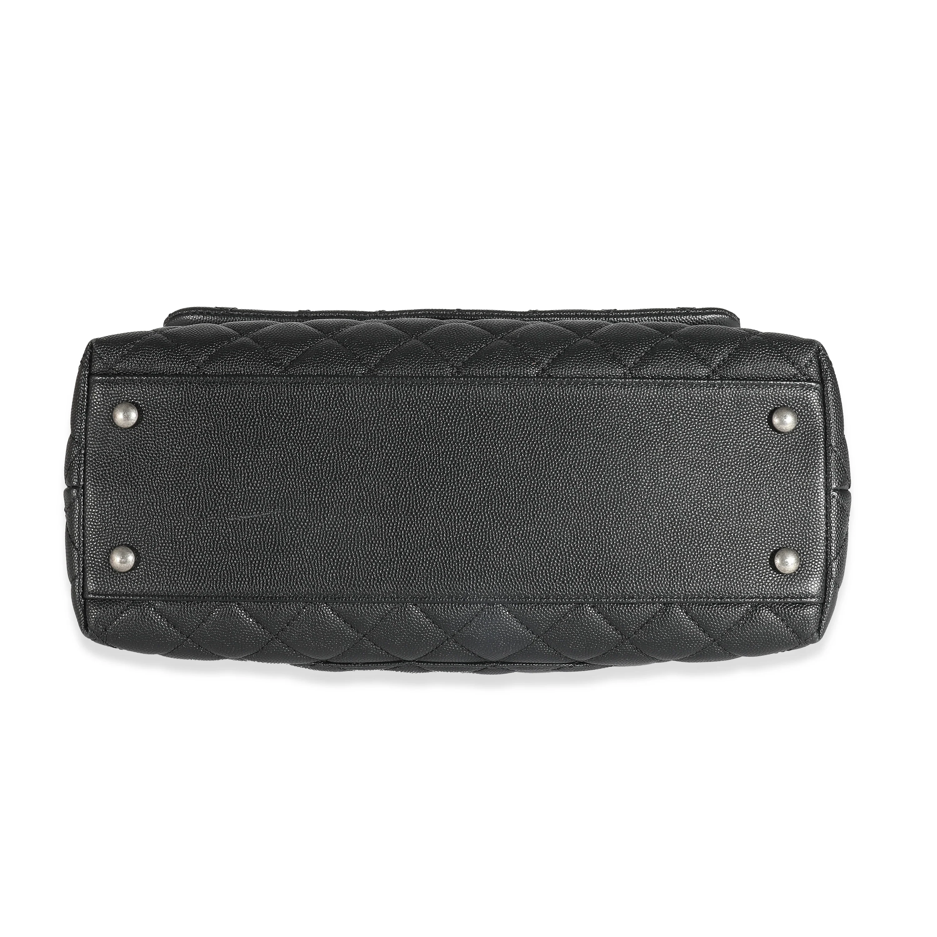Chanel Black Quilted Caviar Medium Coco Top Handle - Image 5