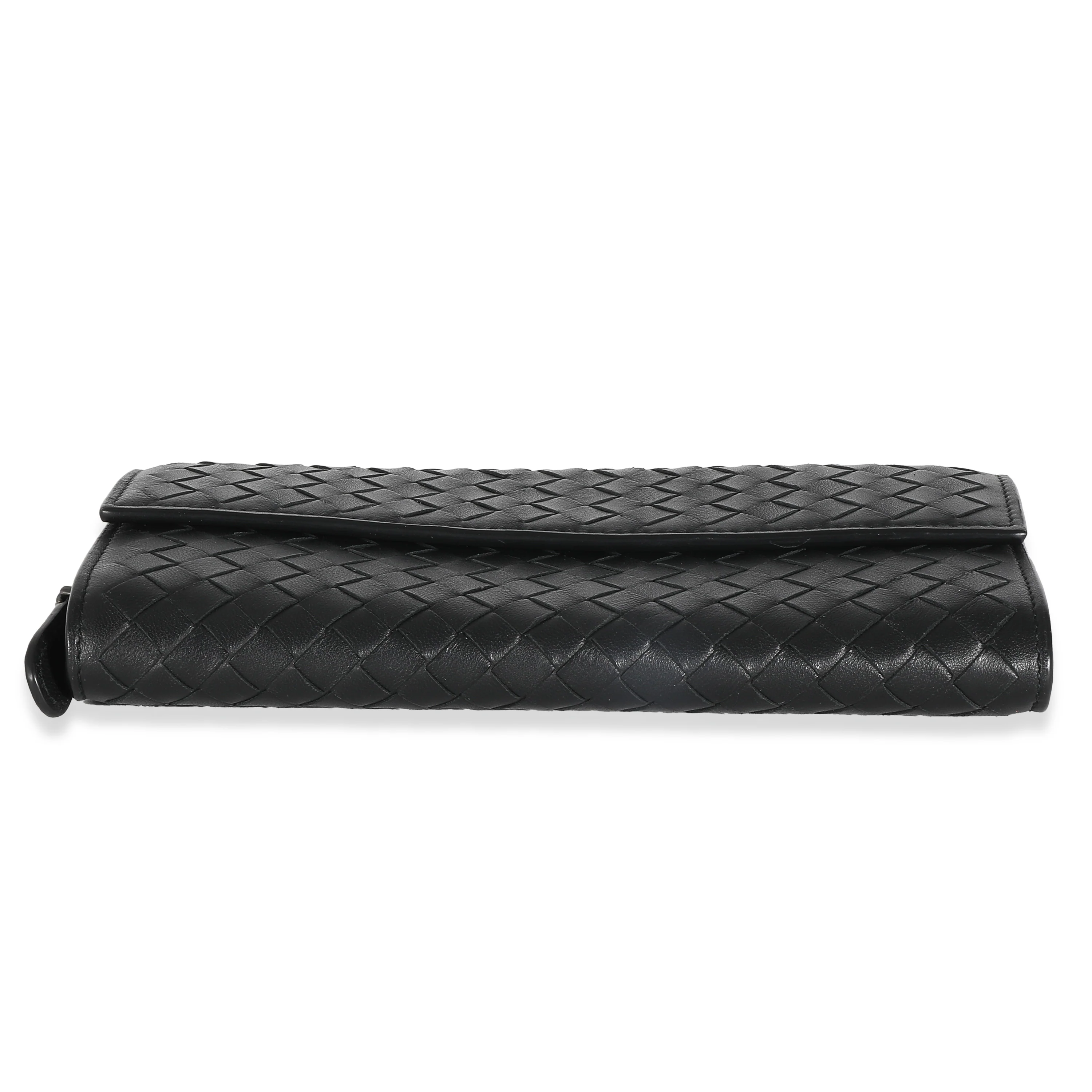 Black Intrecciato Continental Wallet - Image 4