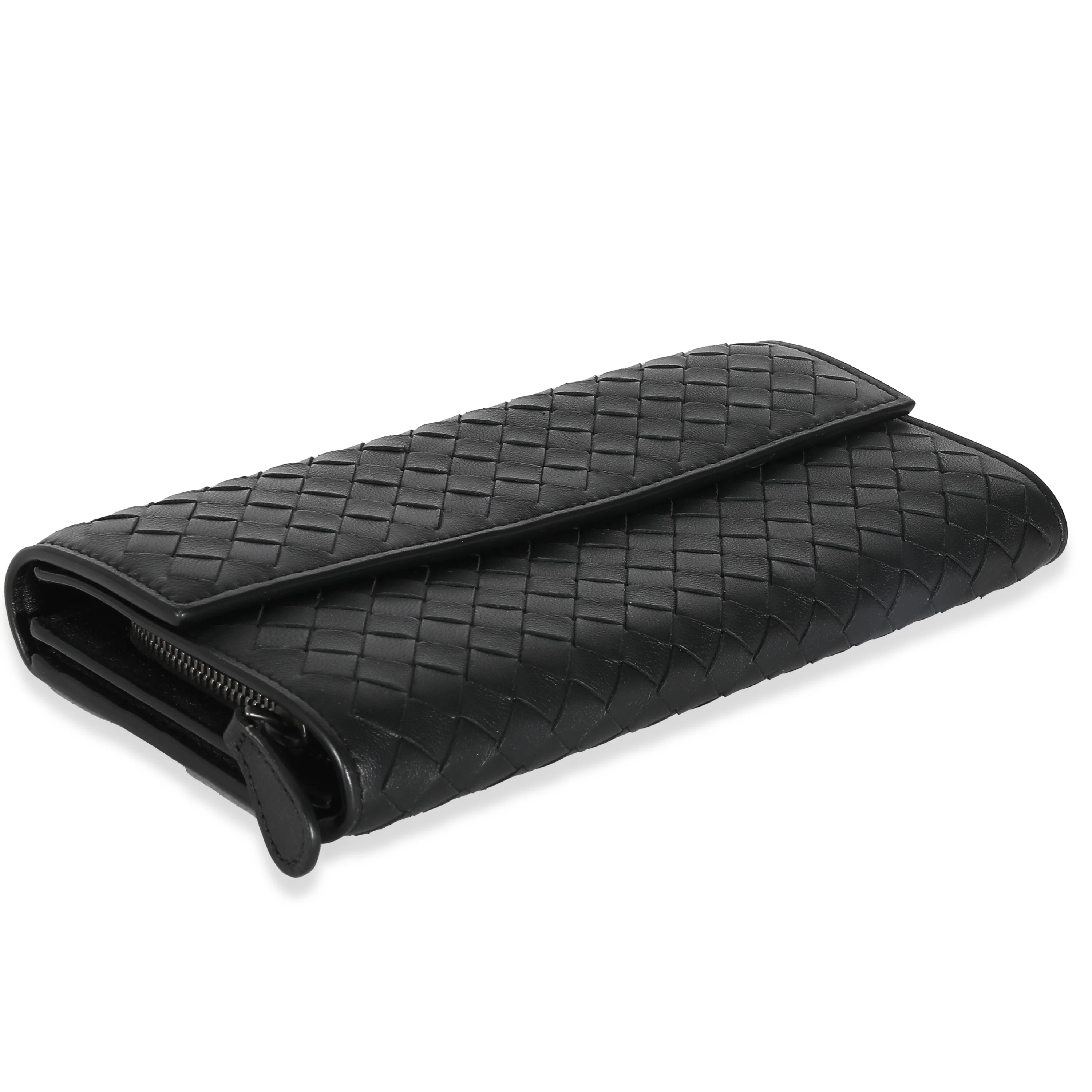Black Intrecciato Continental Wallet - Image 5